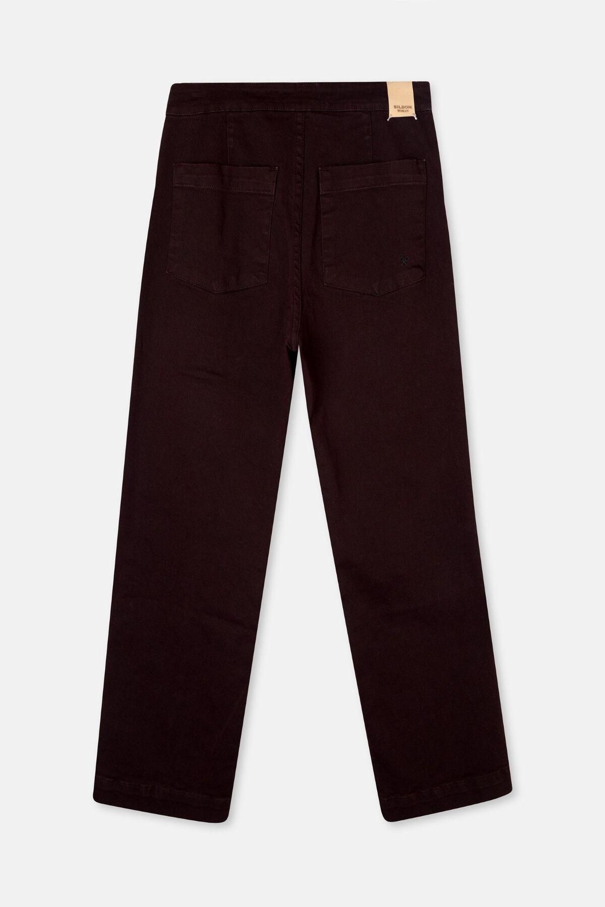 실본 마린룩 버튼 스트레이트 와이드 팬츠 3722205 MARRON OSCURO - 상세 이미지 5