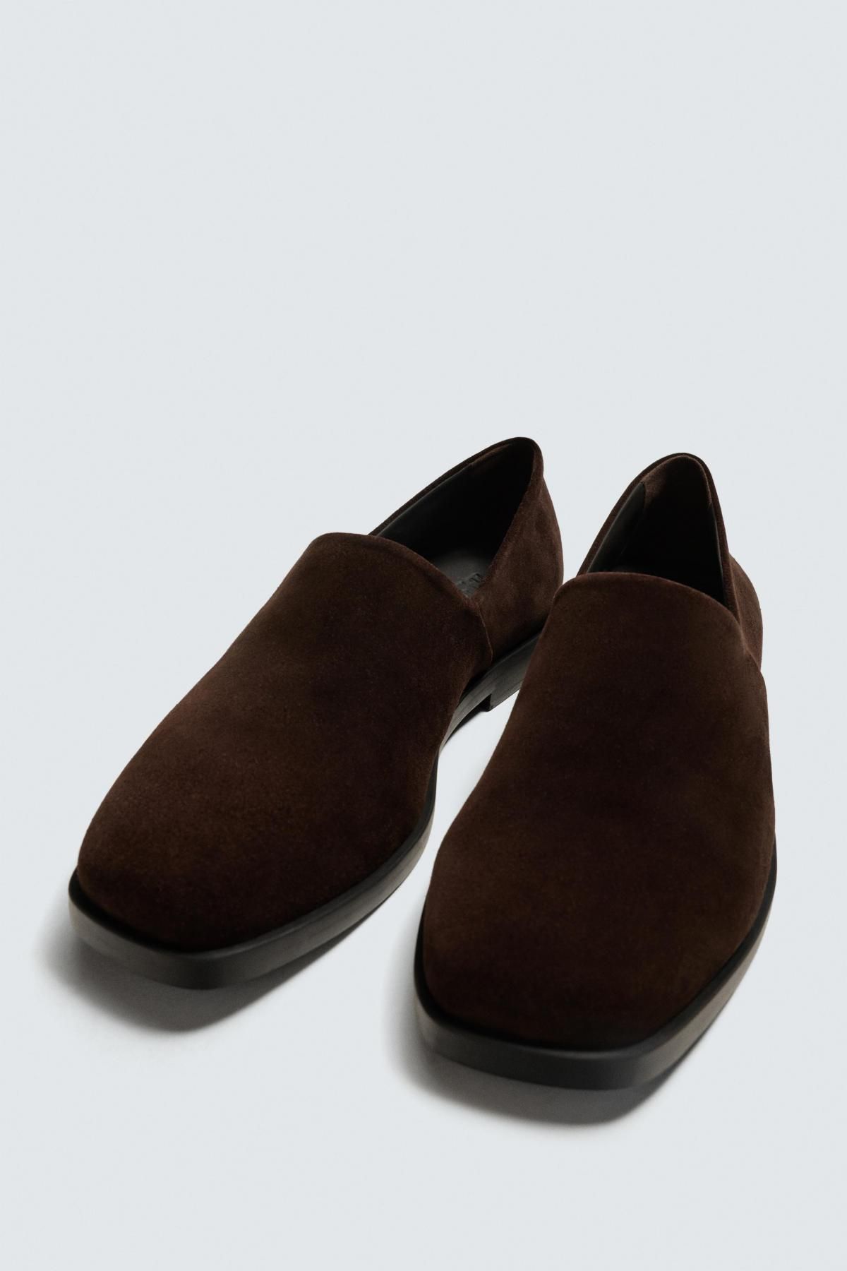 자라 스웨이드 스퀘어토 로퍼 2633/620 BROWN - 상세 이미지 5