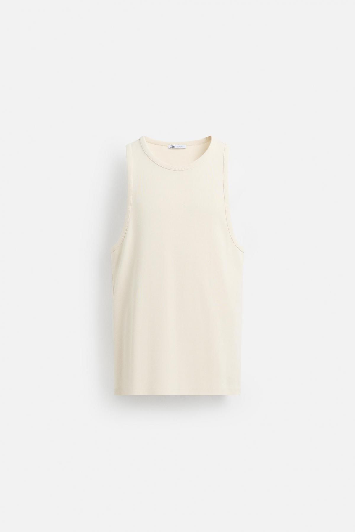 자라 리브드 슬림핏 민소매 탱크탑 5644/117 BEIGE - 메인 이미지