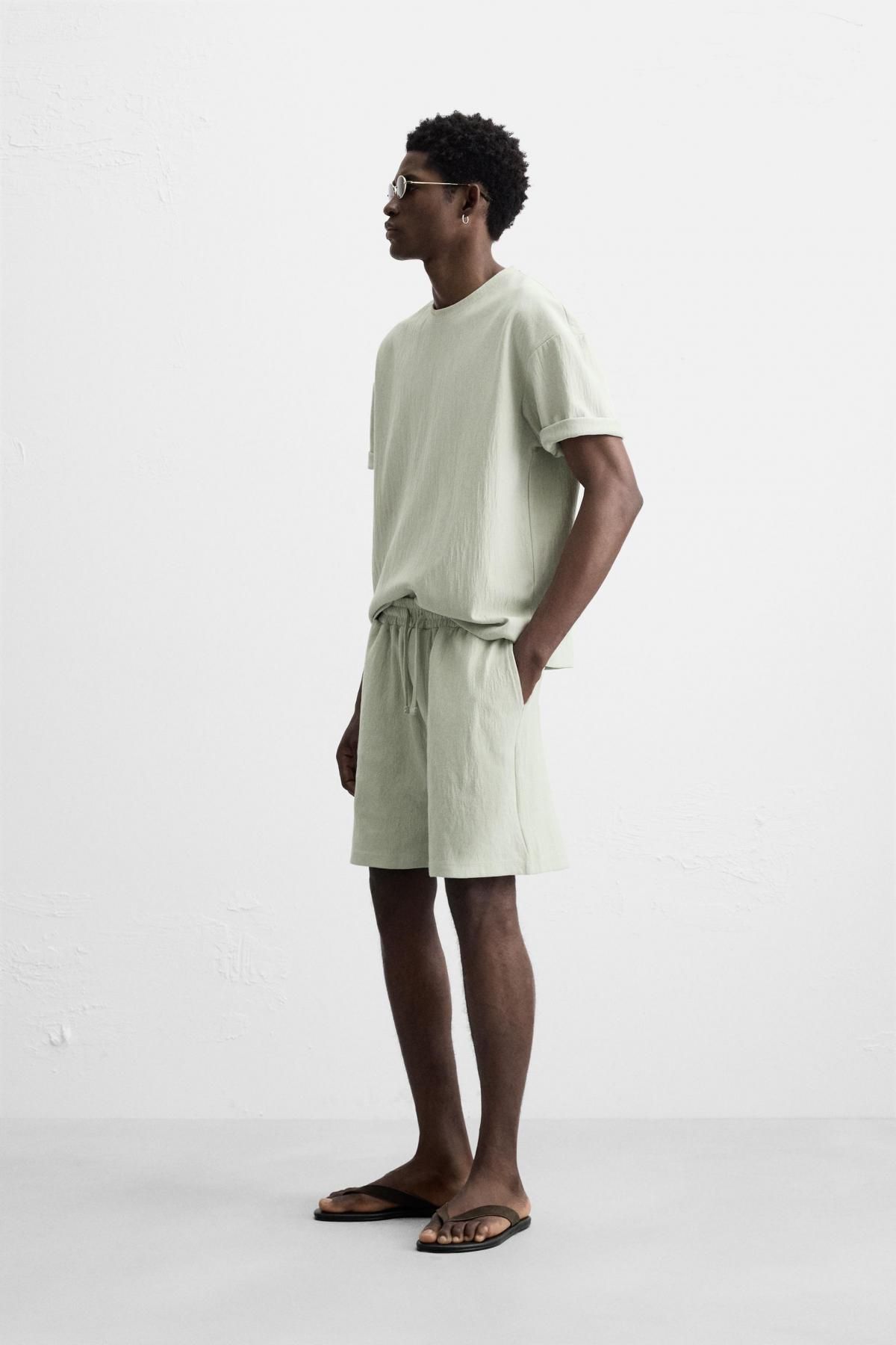 자라 텍스처 릴렉스핏 티셔츠 3992/405 BLUE / GREY - 상세 이미지 5