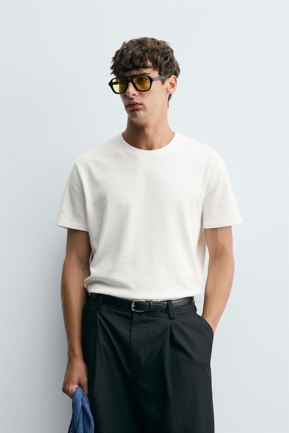 자라 크롭핏 컴팩트 코튼 반팔 티셔츠 4805/325 WHITE - 상세 이미지 3
