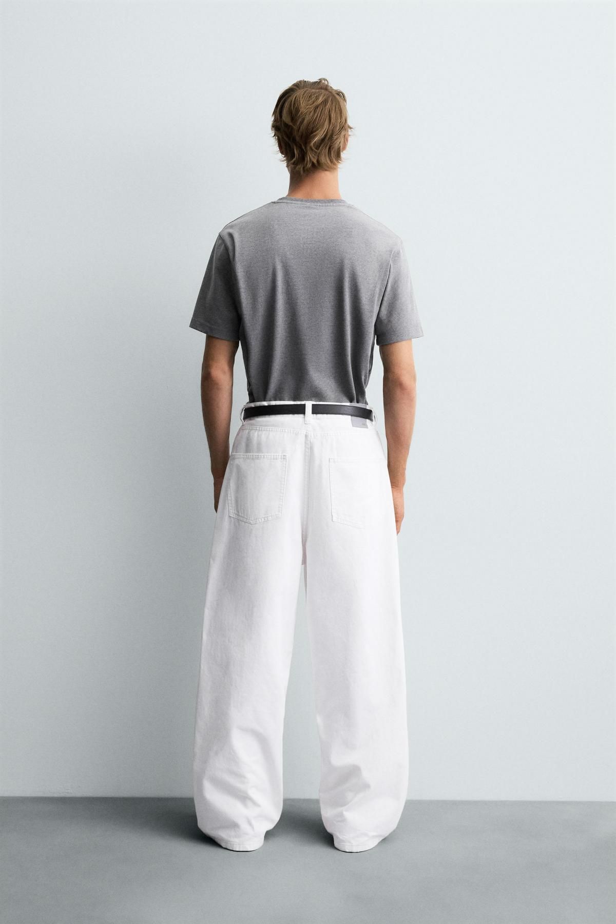 자라 와이드핏 배기 데님 팬츠 1063/350 WHITE - 상세 이미지 3