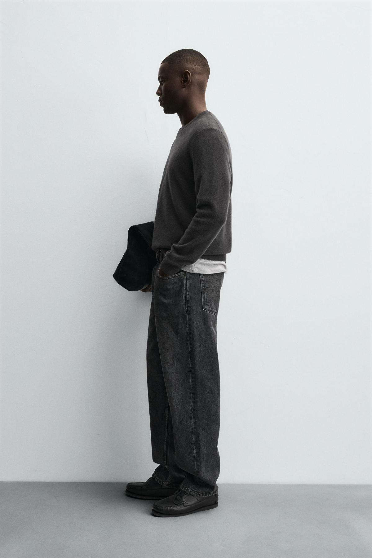 자라 프리미엄 울 캐시미어 라운드 니트 스웨터 2893/320 TAUPE GREY - 상세 이미지 5