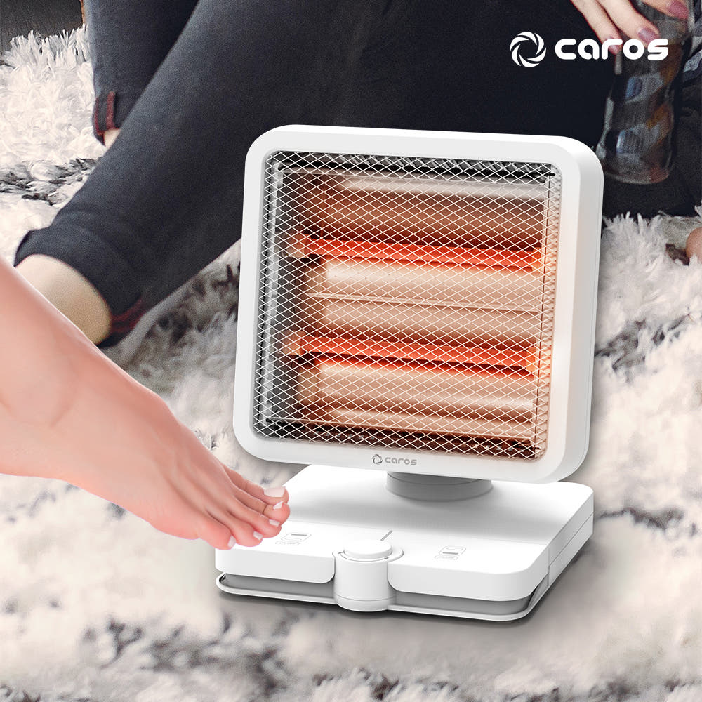 캐로스 미니 전기 온풍기 풋터치 캠핑용 탁상용 사무실 원룸 욕실 난로 PTC 휴대용 난방기