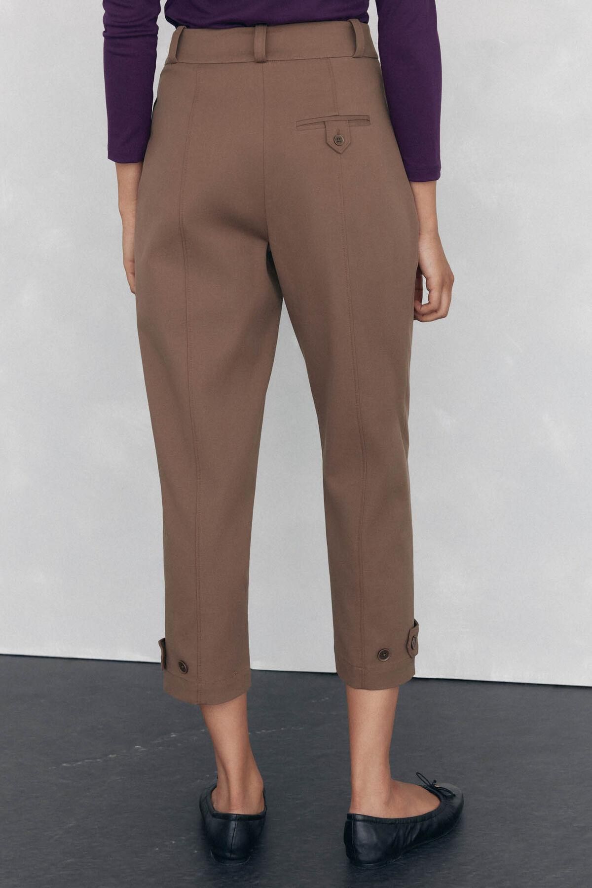 페드로 델 이에로 핀턱 미디웨이스트 슬랙스 팬츠 7602505 MARRON - 상세 이미지 4