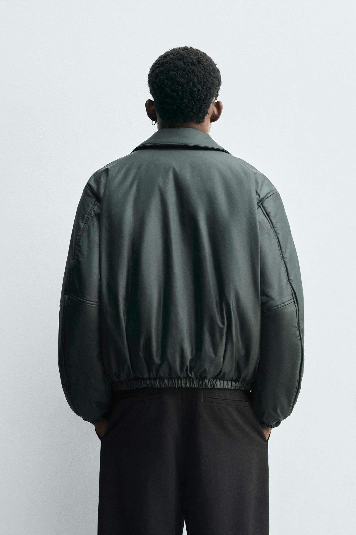 자라 테크니컬 퀼팅 집업 재킷 3286/309 DARK GREEN - 상세 이미지 4