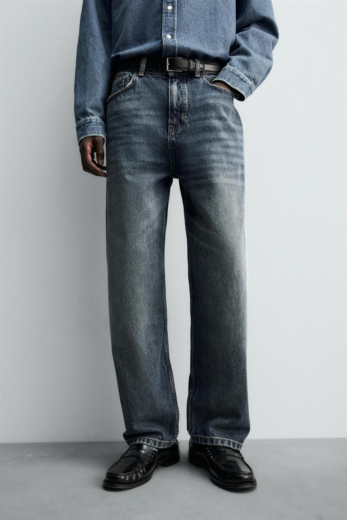 자라 빈티지 워싱 스트레이트핏 청바지 3991/308 MID-BLUE - 메인 이미지
