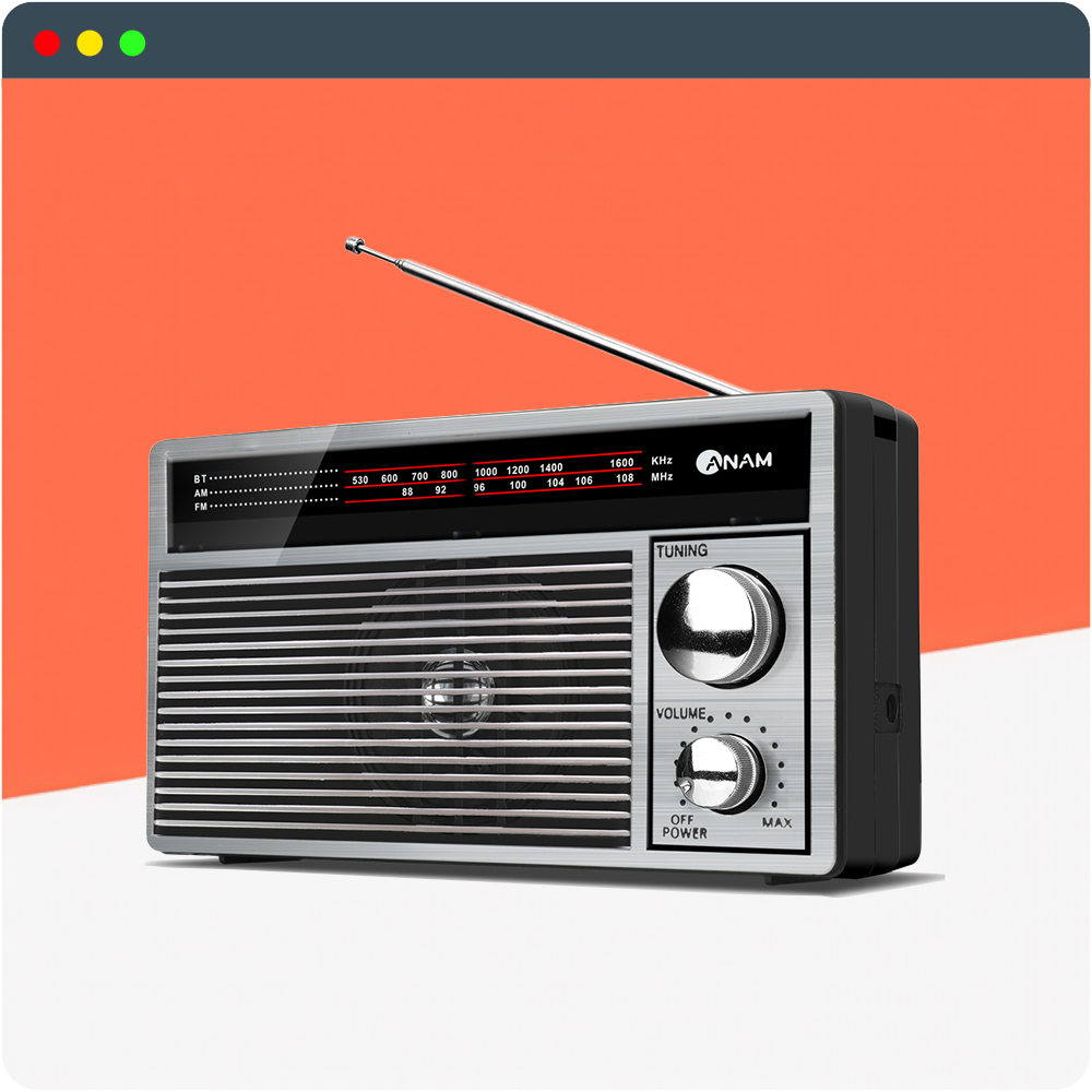 아남 레트로 블루투스스피커 R1 아날로그 FM라디오 휴대용 미니 엔틱 - 상품 이미지