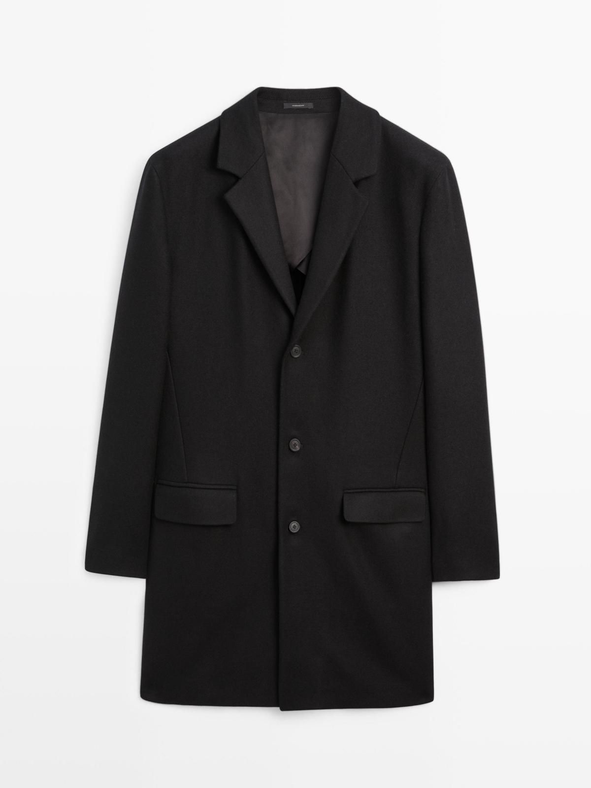 마시모두띠 라펠카라 블랙 울블렌드 테크니컬 싱글코트 3563/545 BLACK - 상품 이미지