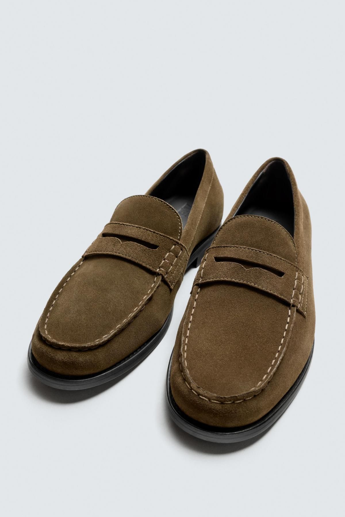 자라 프리미엄 스웨이드 레더 페니 로퍼 2638/620 KHAKI GREEN - 상세 이미지 2