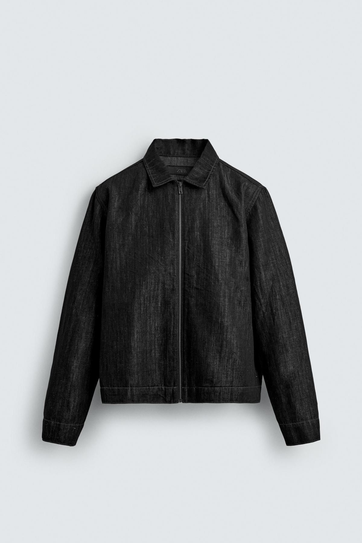자라 오버핏 데님 블랙 테크니컬 집업 재킷 0840/301 BLACK - 메인 이미지
