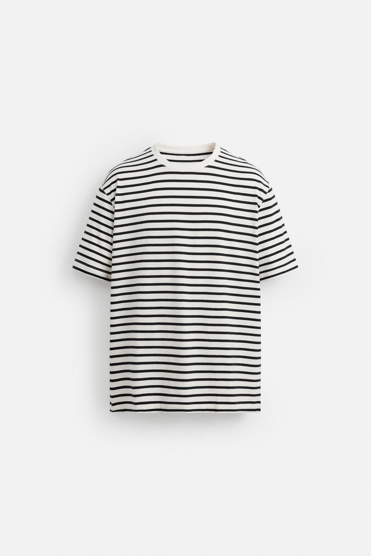 자라 스트라이프 베이직 미디엄 웨이트 반팔 티셔츠 1887/470 STRIPED - 메인 이미지