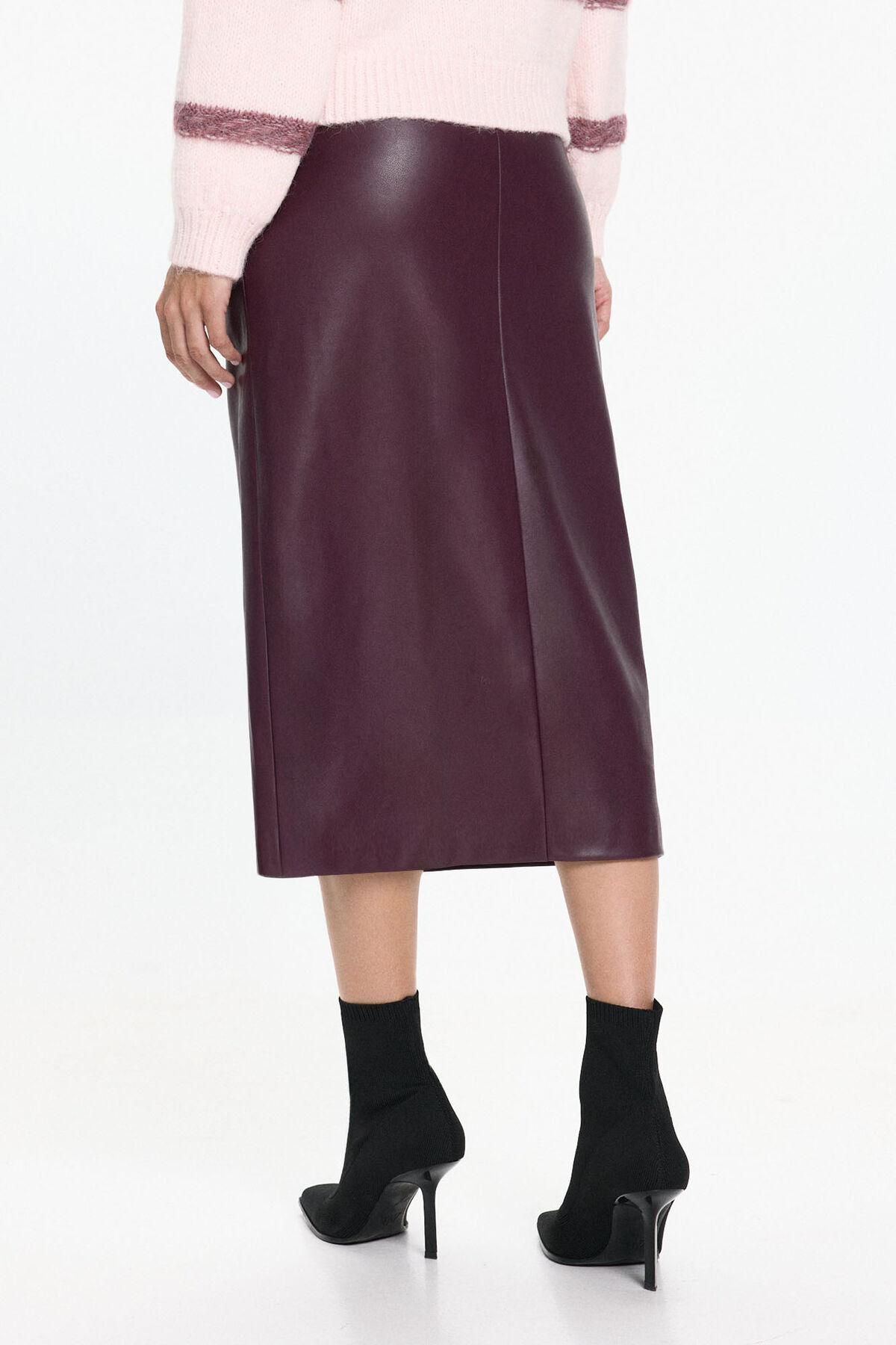 베로모다 테크니컬 가죽 롱 스커트 5722666 MORADO - 상세 이미지 4