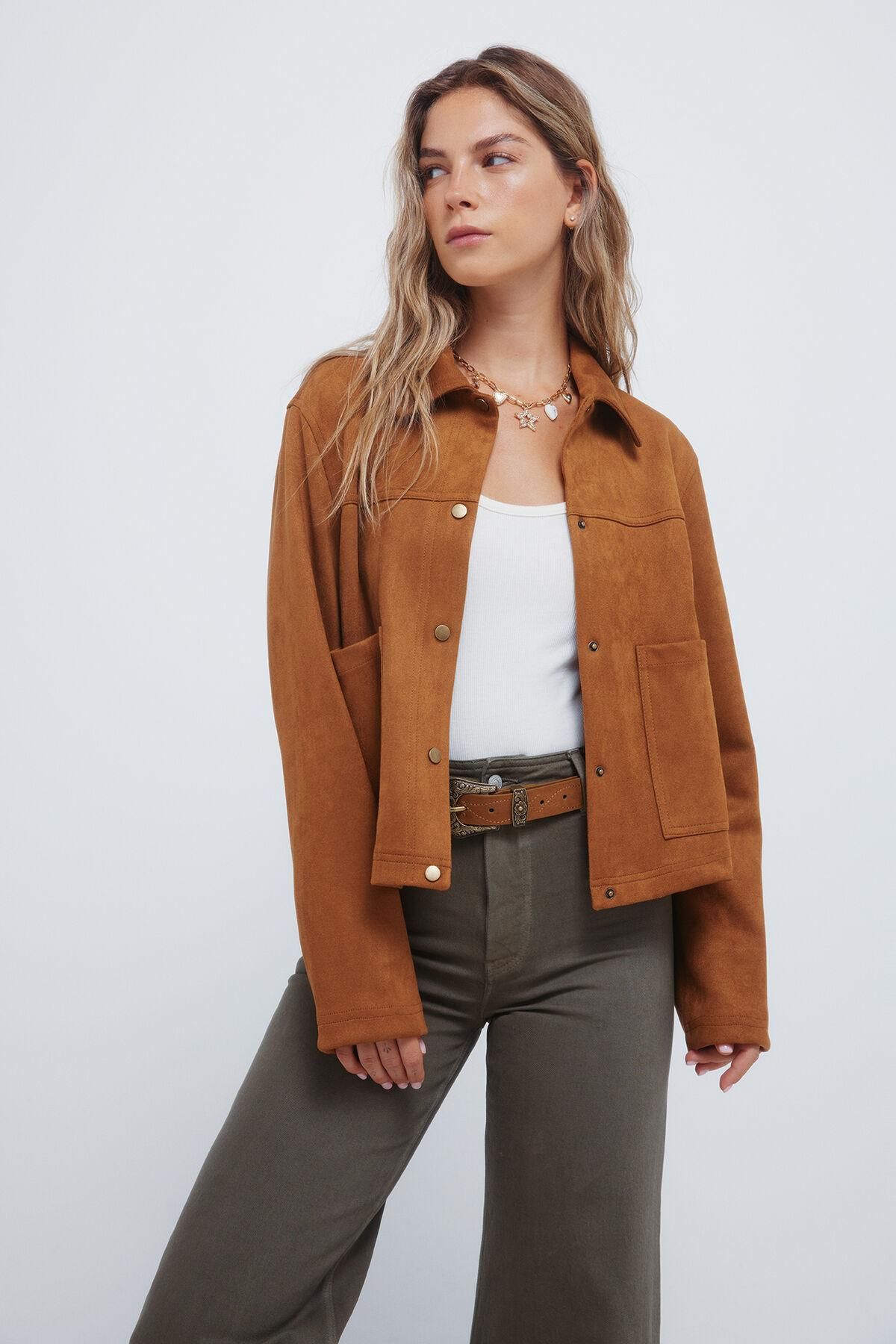 스프링필드 하이웨이스트 와이드 부츠컷 데님 팬츠 6832083 KAKI - 상세 이미지 3