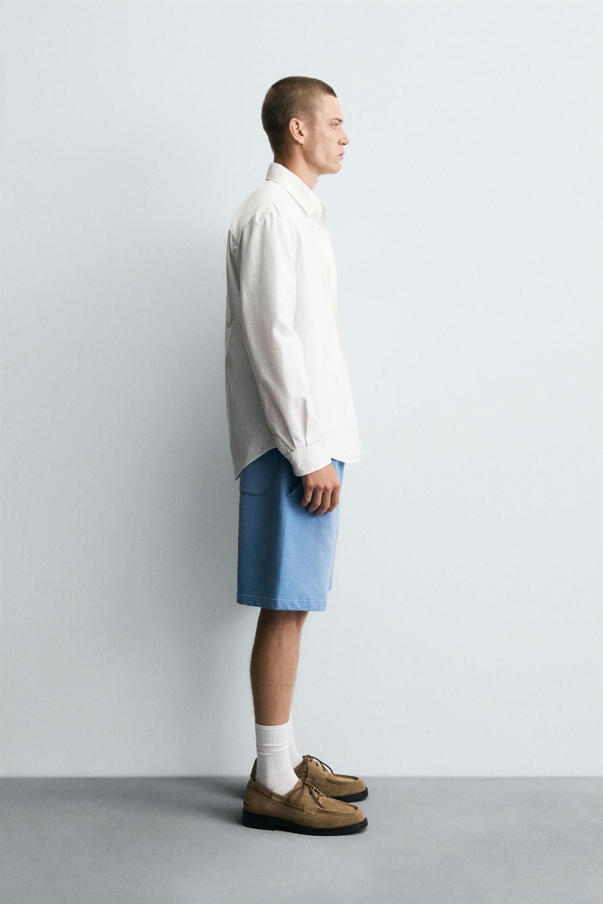 자라 스프레이워싱 릴랙스핏 버뮤다 반바지 4729/305 LIGHT BLUE - 상세 이미지 5