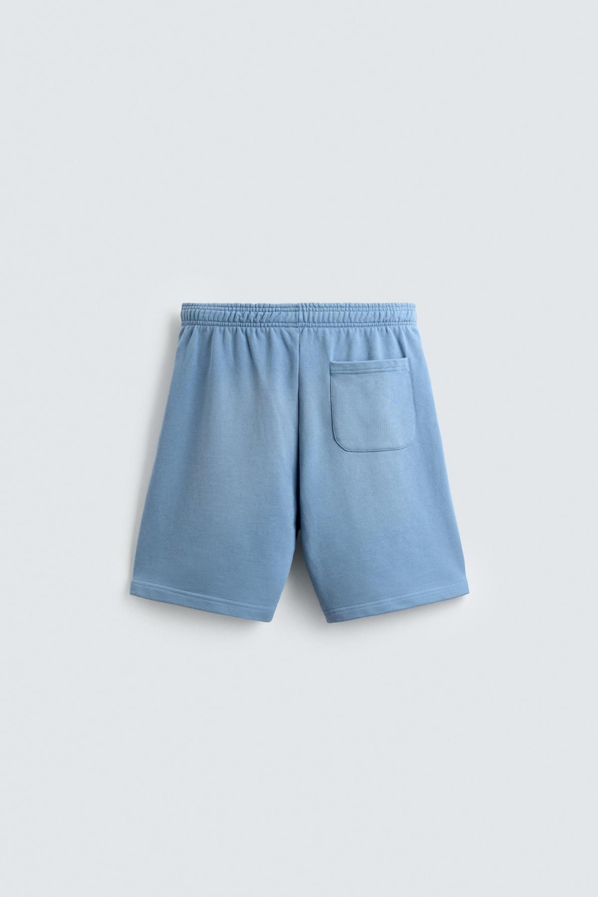 자라 스프레이워싱 릴랙스핏 버뮤다 반바지 4729/305 LIGHT BLUE 이미지 8