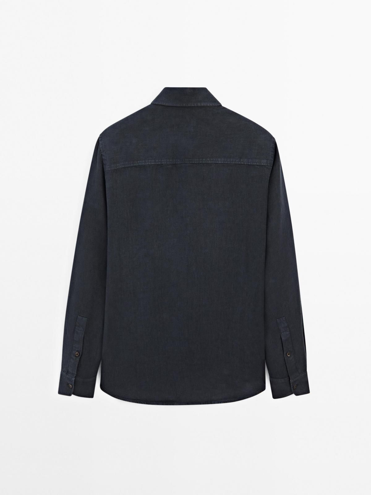 마시모두띠 리넨 릴랙스핏 오버셔츠 1743/285 NAVY BLUE - 상세 이미지 5