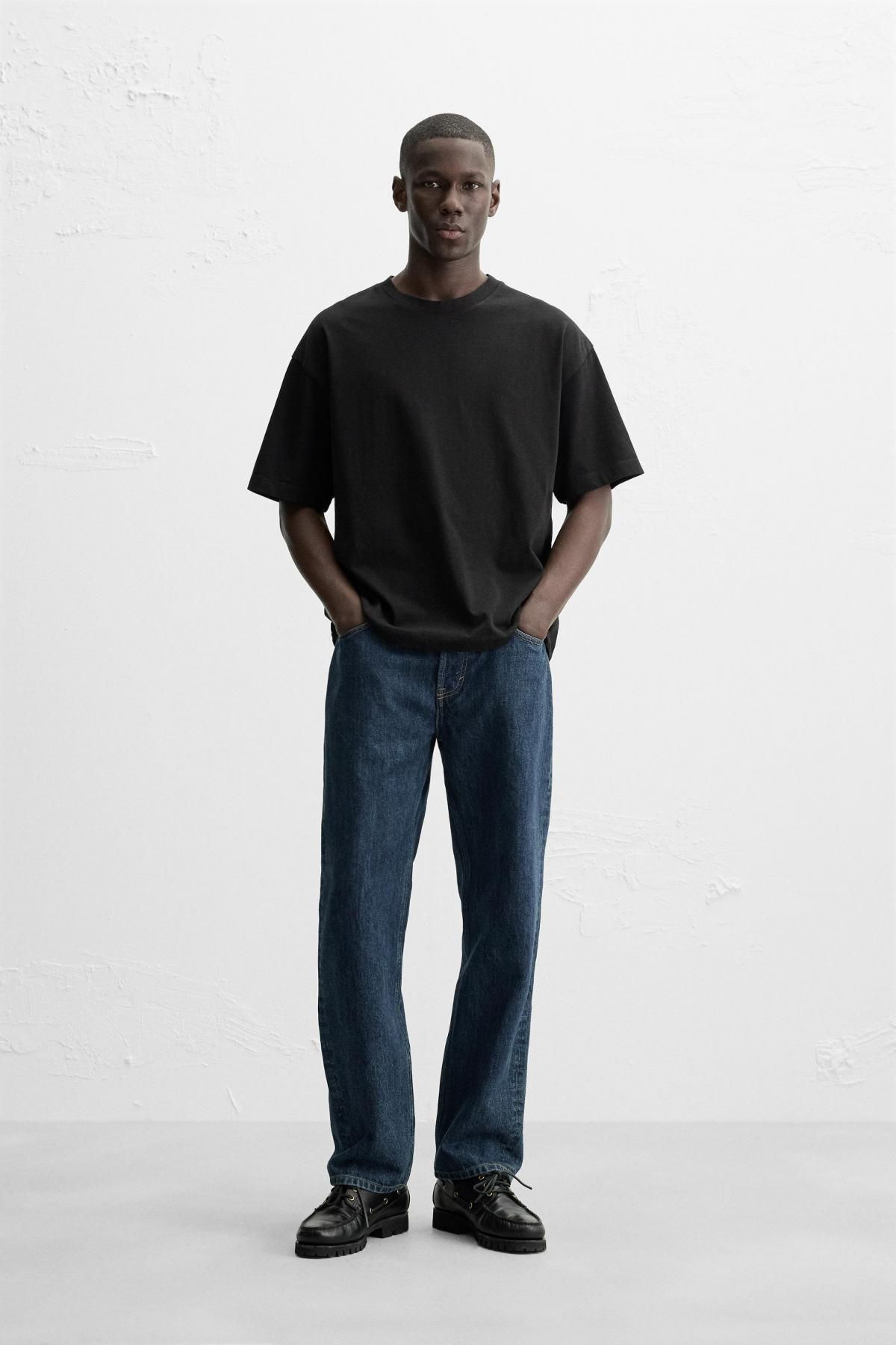 자라 베이직 헤비웨이트 티셔츠 1887/455 BLACK - 상세 이미지 2