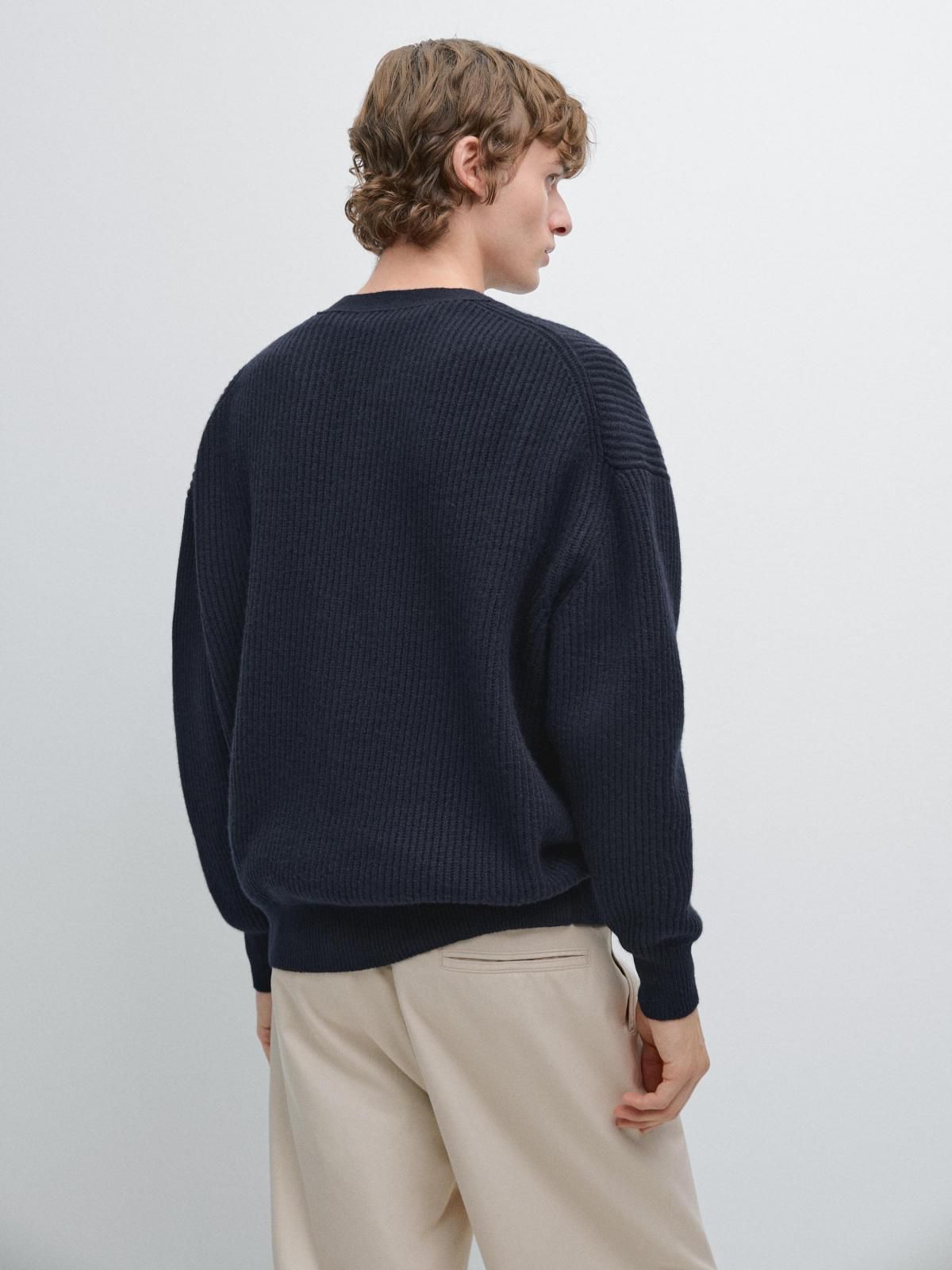 마시모두띠 울블렌드 네이비 브이넥 니트 가디건 1045/228 NAVY BLUE - 상세 이미지 4