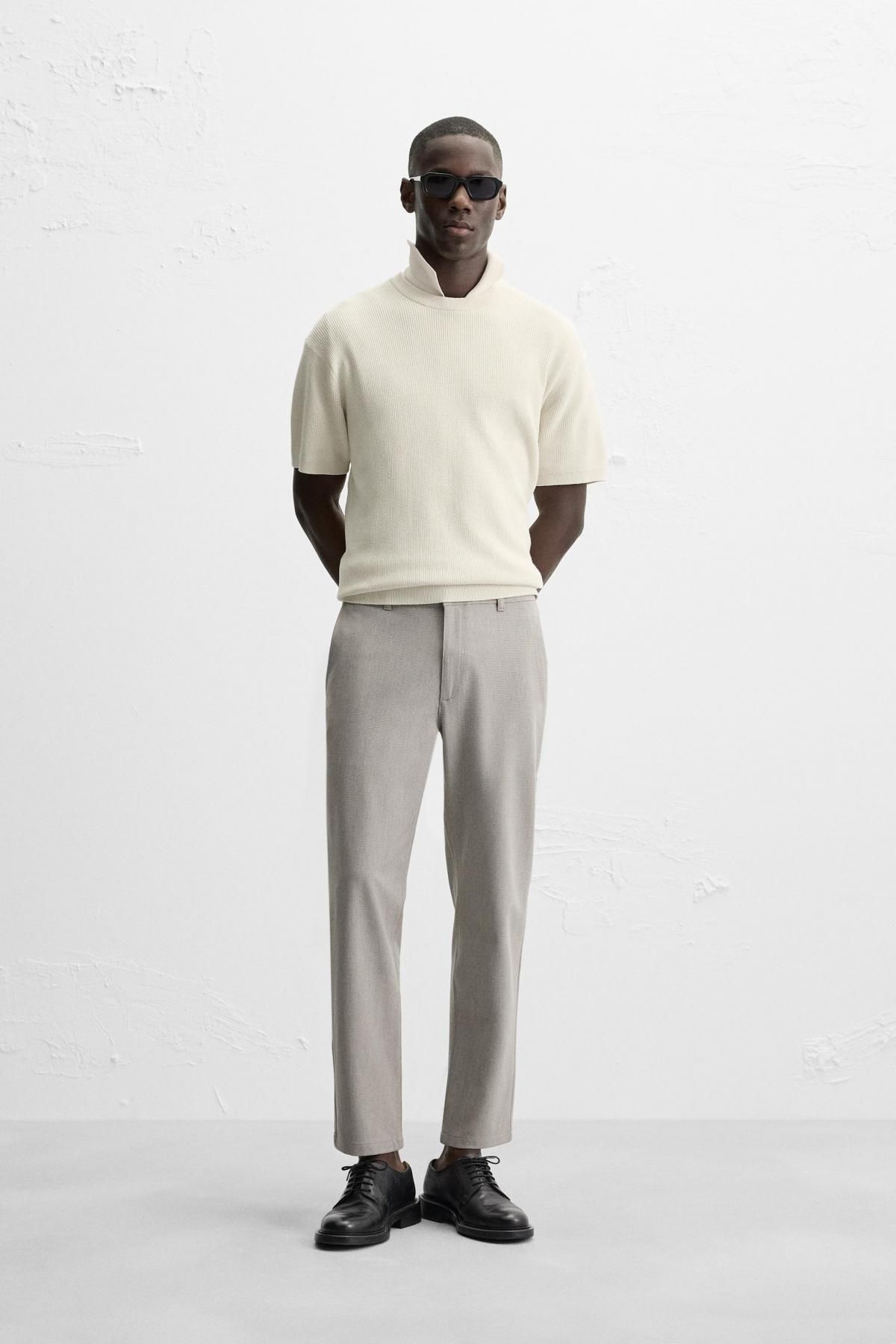 자라 텍스처 컴포트 슬림 팬츠 0706/648 BEIGE - 상세 이미지 2
