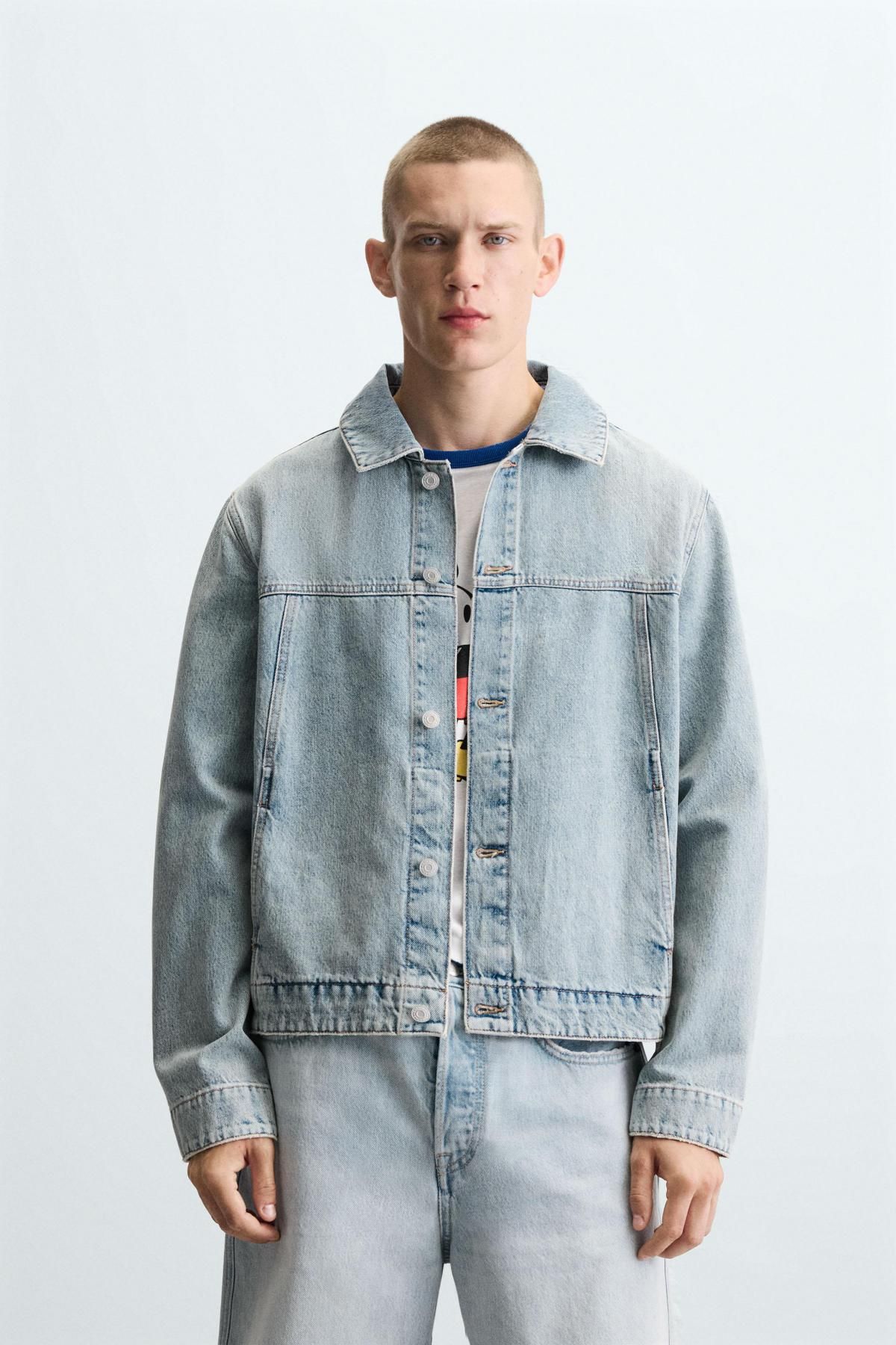 자라 라이트 데님 레귤러핏 베이직 데님 재킷 1538/370 LIGHT BLUE - 상세 이미지 3