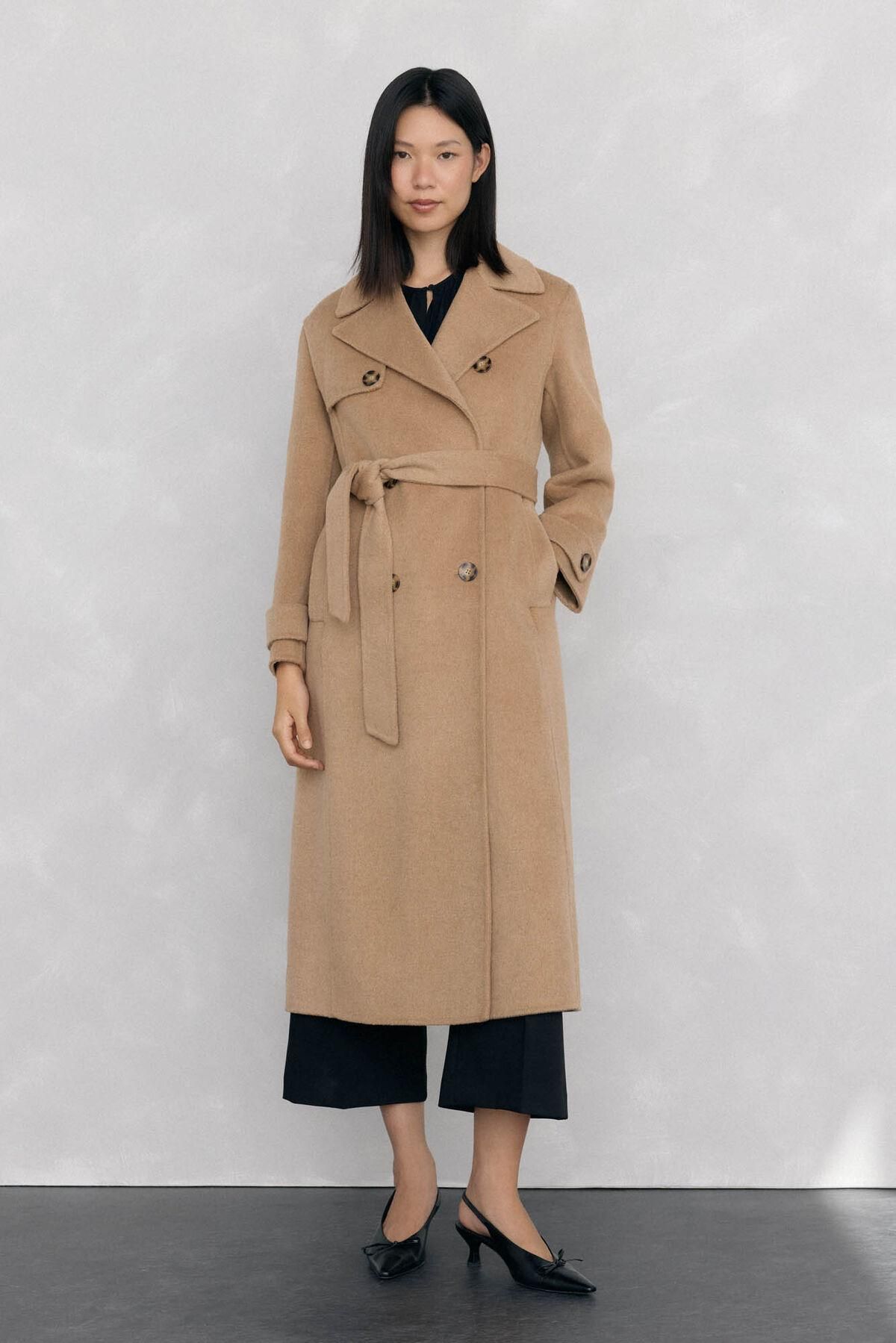 페드로 델 이에로 클래식 더블페이스 롱 트렌치코트 7522237 BEIGE - 메인 이미지