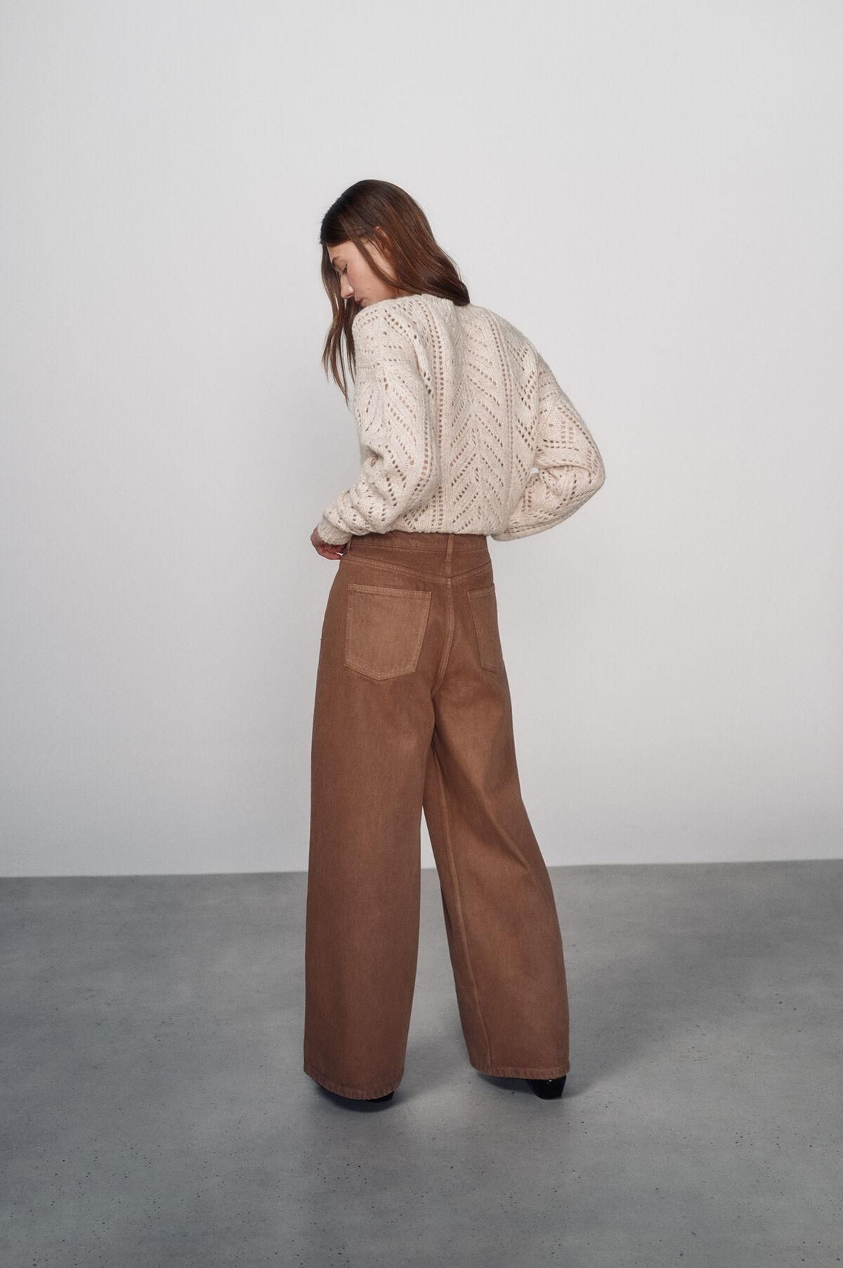 하이 스피리츠 와이드핏 하이웨스트 브라운 팬츠 0442254 MARRON - 상세 이미지 3