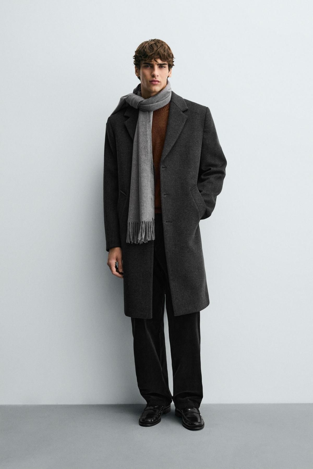자라 울 캐시미어 싱글 코트 레귤러핏 2949/310 ANTHRACITE GREY - 상세 이미지 2