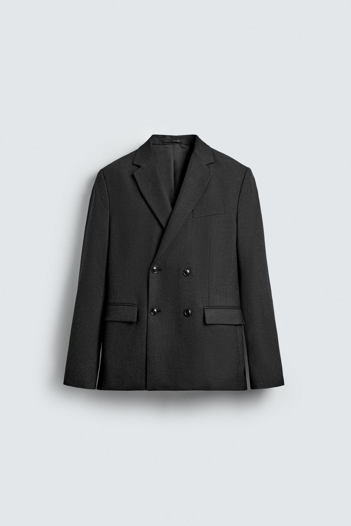 자라 더블브레스트 수트 블레이저 남성 5748/254 ANTHRACITE GREY - 상품 이미지