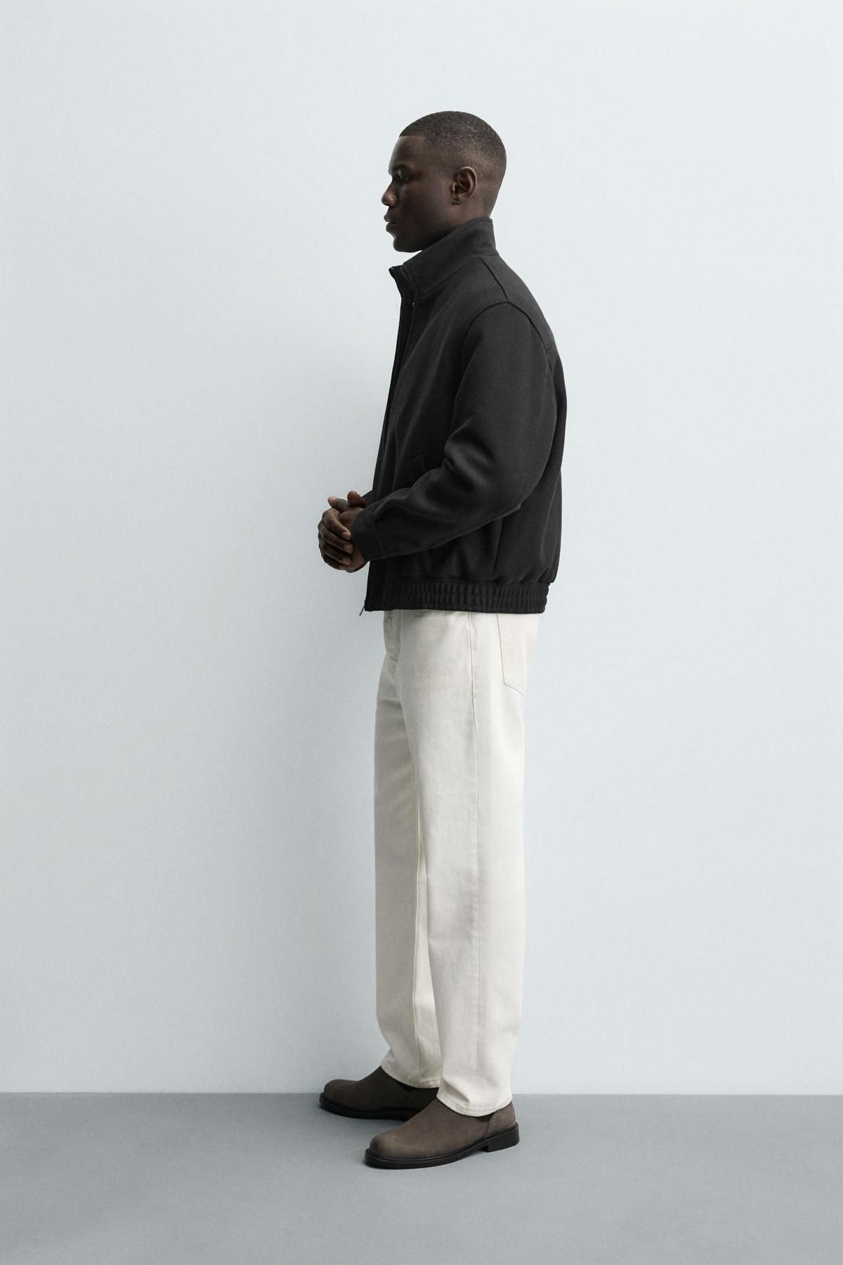 자라 울블렌드 테크니컬 집업 재킷 3286/204 BLACK - 상세 이미지 5