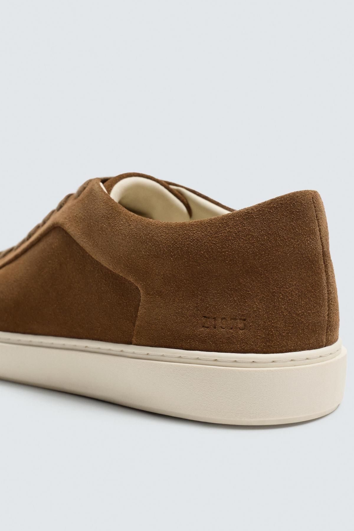 자라 미니멀 스웨이드 남성 베이직 스니커즈 2228/720 CAMEL BROWN - 상세 이미지 3