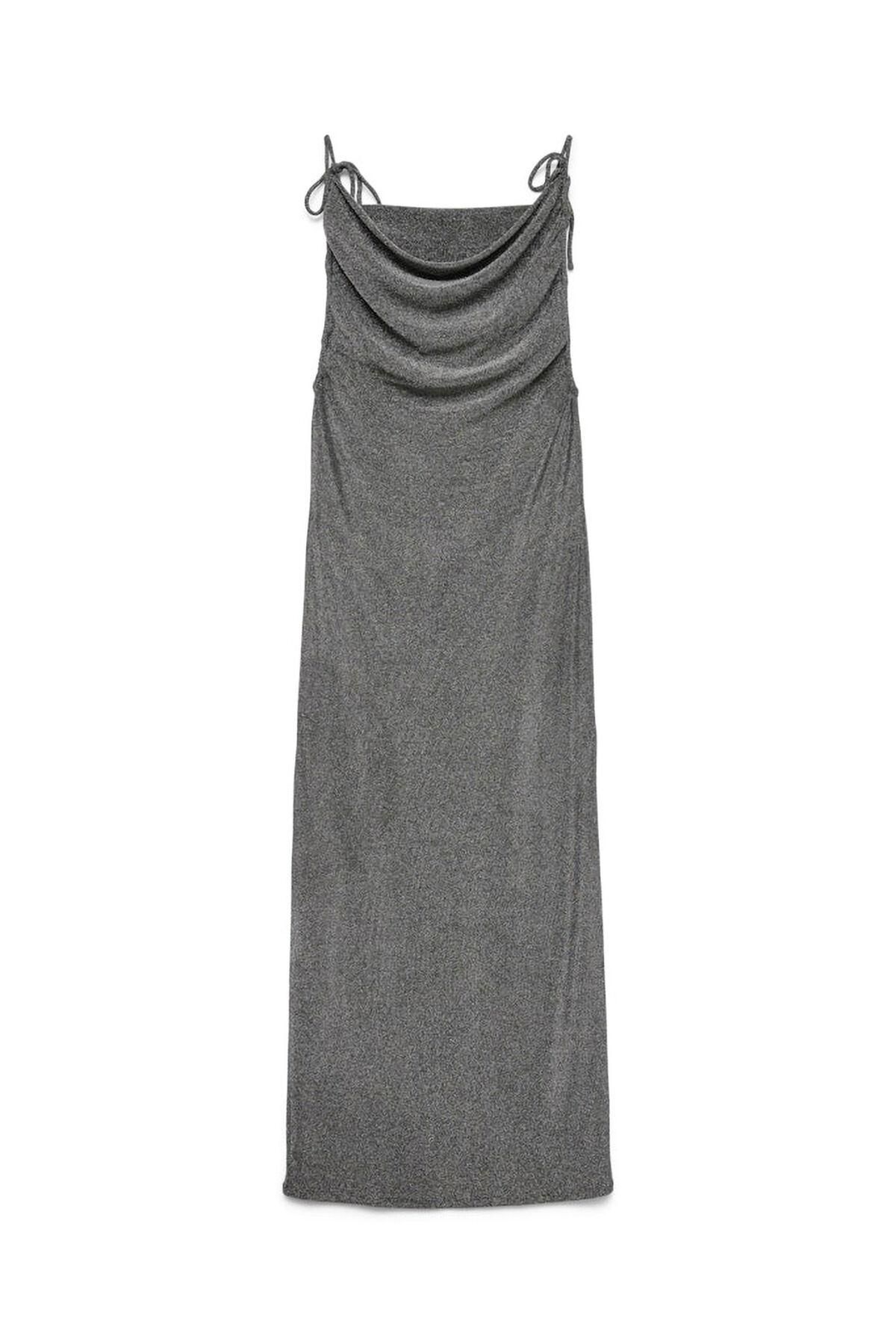 베로모다 메탈릭 슬리브리스 미디 원피스 6442254 GRIS - 상품 이미지