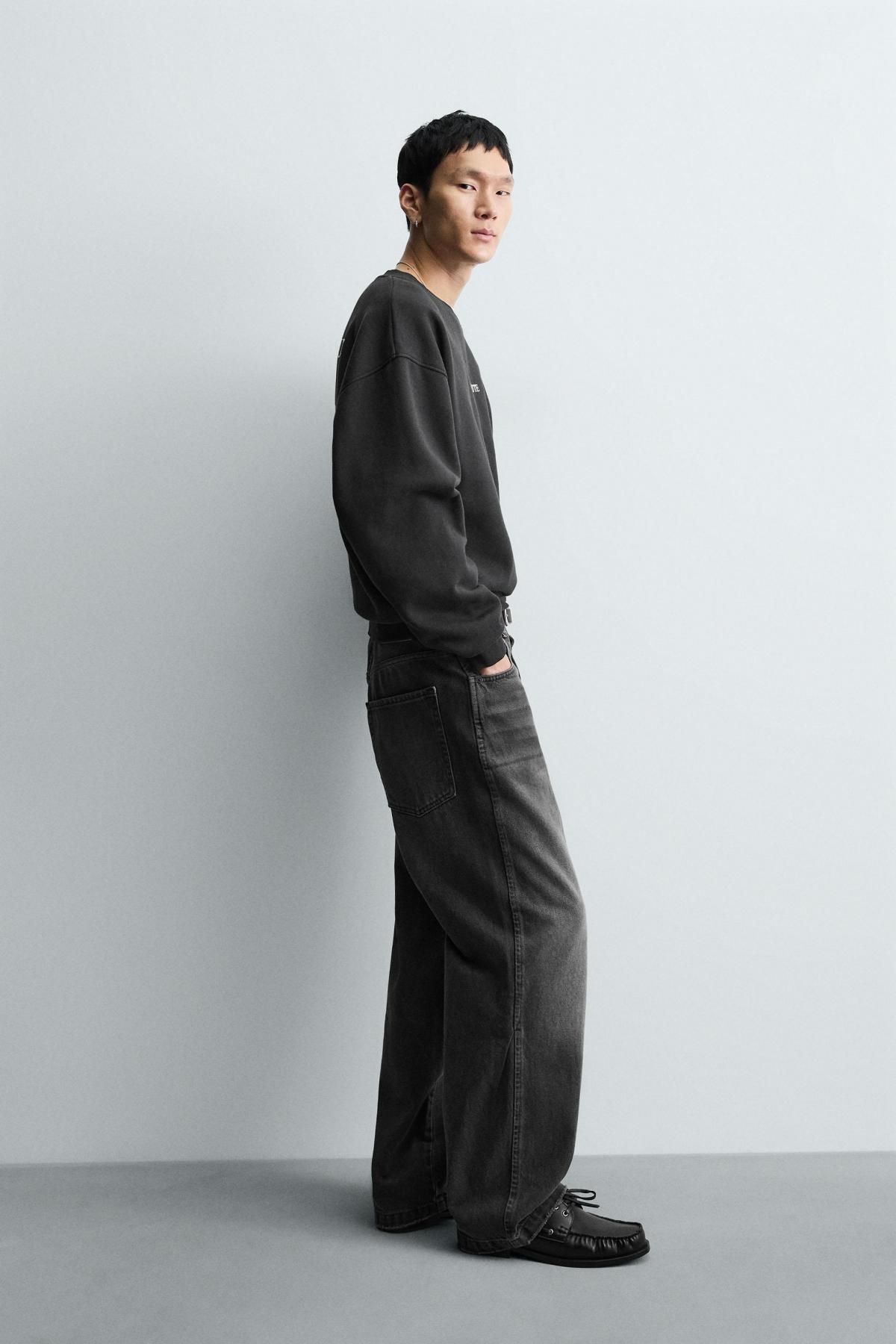 자라 레터링 프린트 박시핏 스웨트셔츠 6264/300 DARK ANTHRACITE - 상세 이미지 5