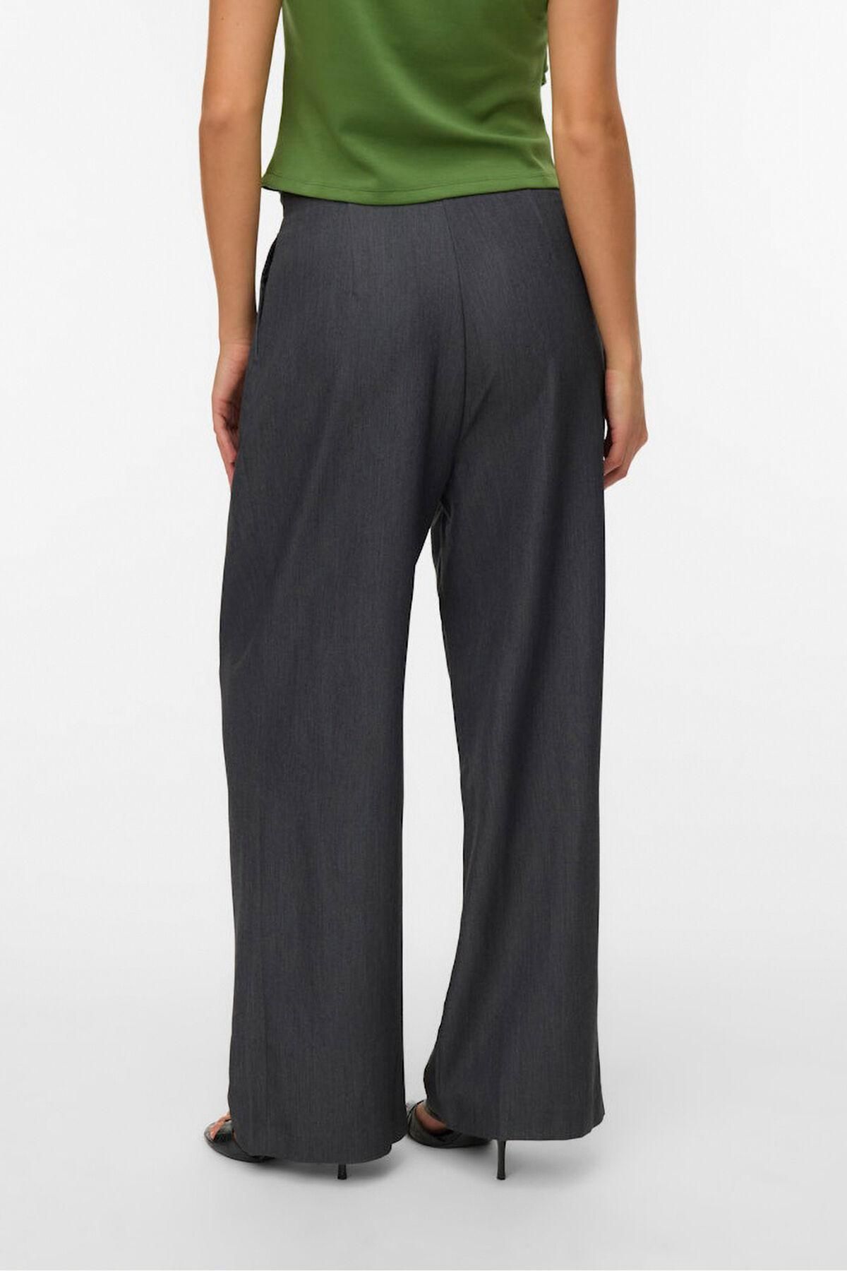베로모다 와이드 하이웨이스트 슬랙스 팬츠 3722185 GRIS OSCURO - 상세 이미지 4