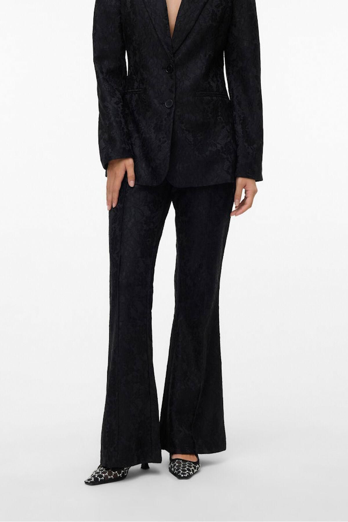 베로모다 레이스 텍스처 부츠컷 팬츠 미드라이즈 3722178 NEGRO - 상품 이미지