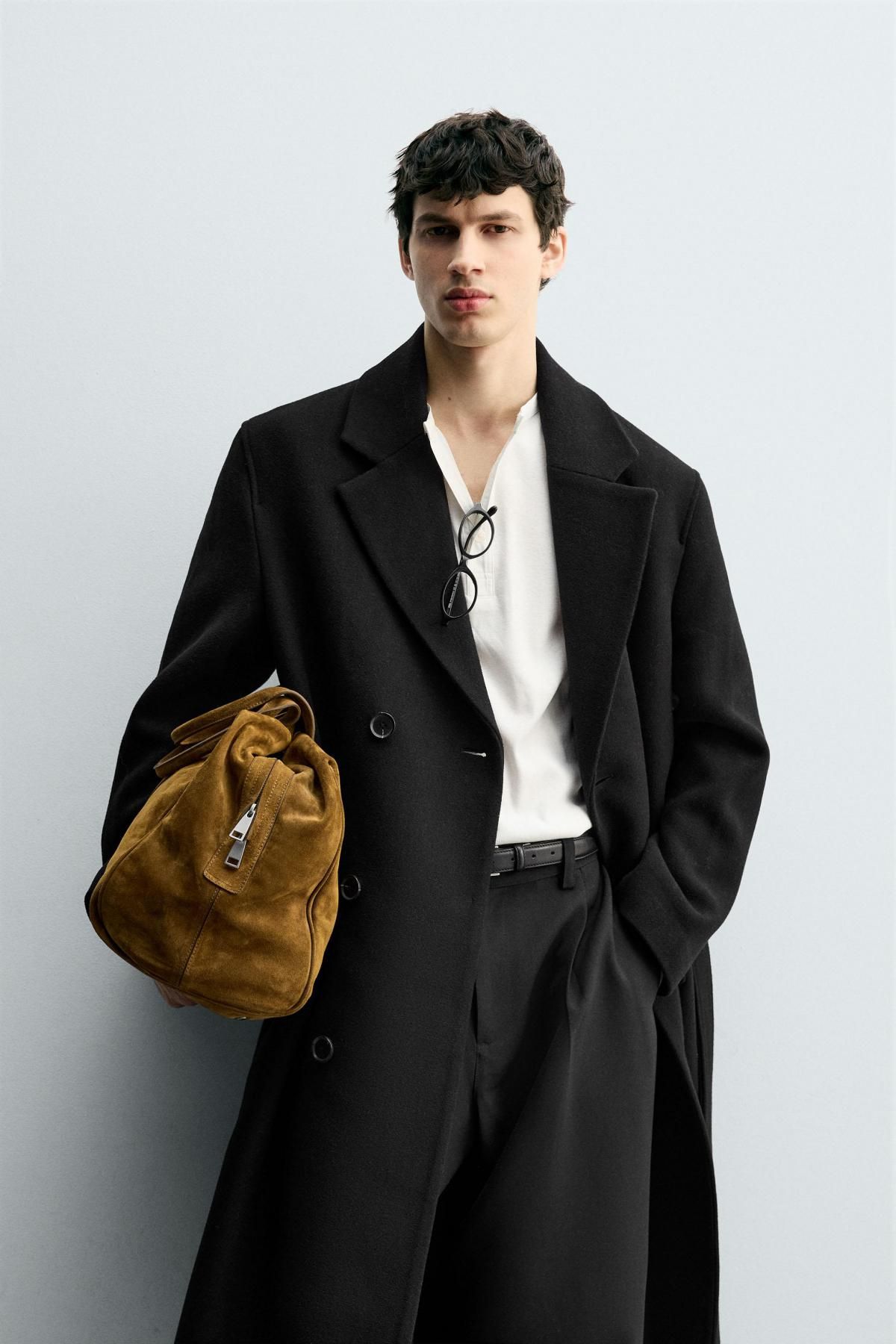 자라 클래식 더블브레스트 울블렌드 벨트 코트 2949/150 BLACK - 상세 이미지 3