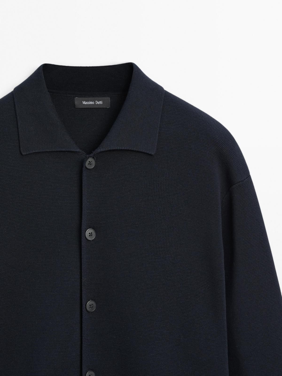 마시모두띠 프리미엄 코튼 셔츠카라 니트 가디건 1036/201 NAVY BLUE - 상세 이미지 2