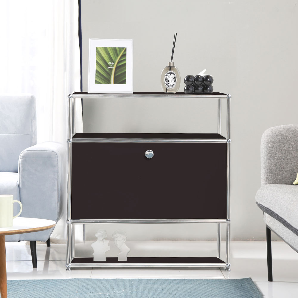 이가페 미드센츄리 모듈거실장 모노 1x3 더블플로어 수납장