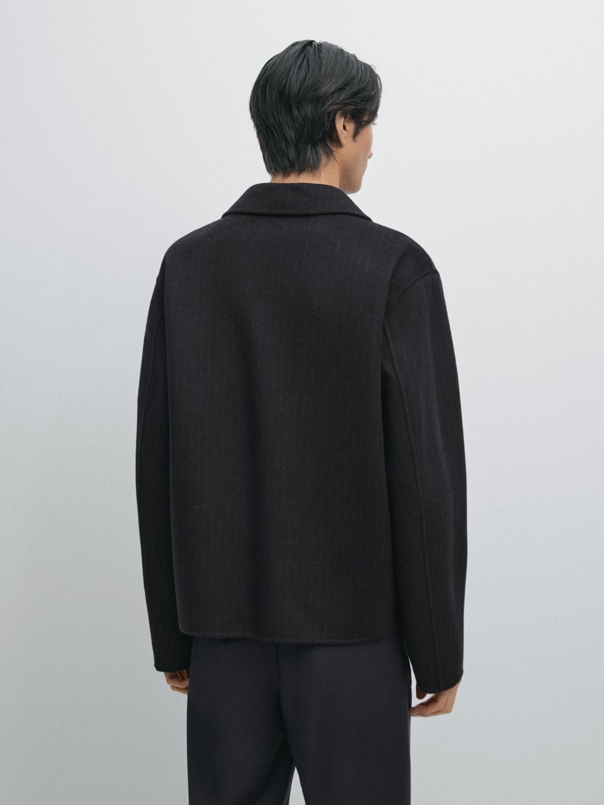 마시모두띠 테크니컬 핀스트라이프 울블렌드 집업 재킷 2835/381 NAVY BLUE - 상세 이미지 4