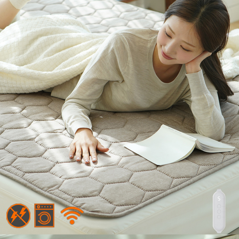 곰표한일 IOT 전자파안심 EMF 라돈안심 카본 탄소매트 스마트 베이지 퀸더블(원난방)