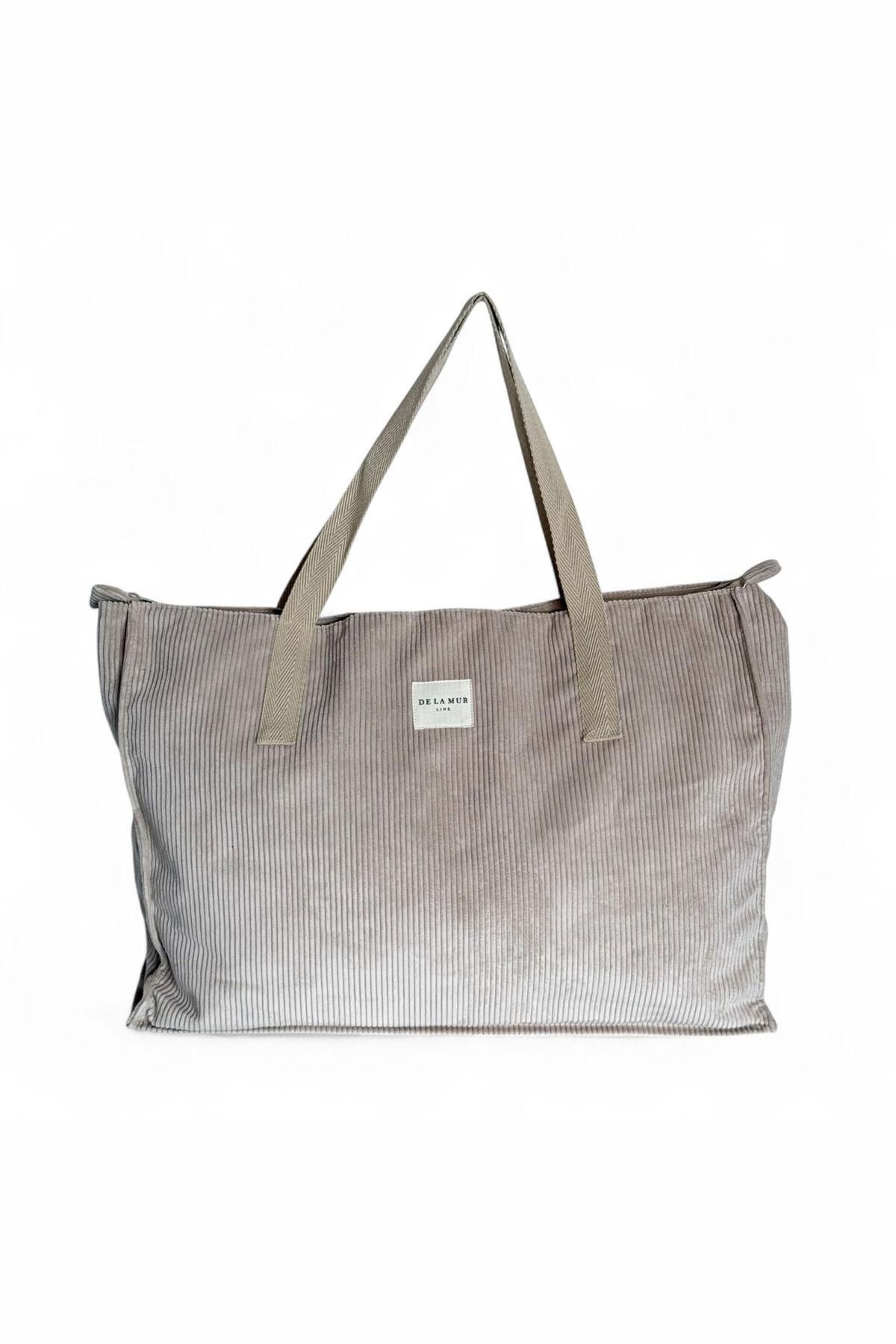 데라무르 베이직 코듀로이 위켄드 토트백 6622563 BEIGE - 메인 이미지