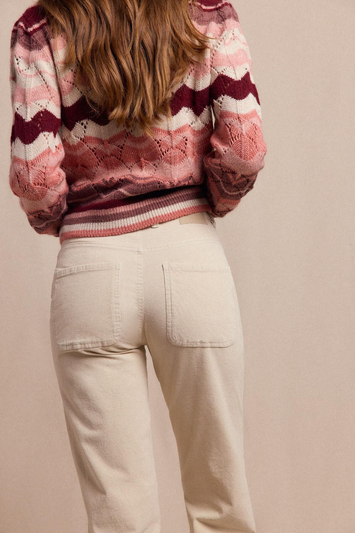 슬로우러브 코듀로이 와이드핏 크롭팬츠 아이보리 5942240 MARFIL - 상세 이미지 3