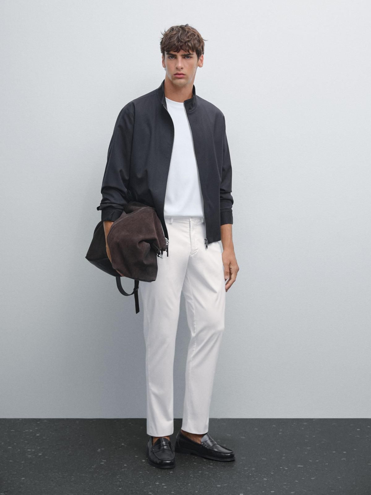 마시모두띠 슬림핏 코튼 블렌드 화이트 슬랙스 팬츠 0001/001 OFF WHITE - 상세 이미지 2