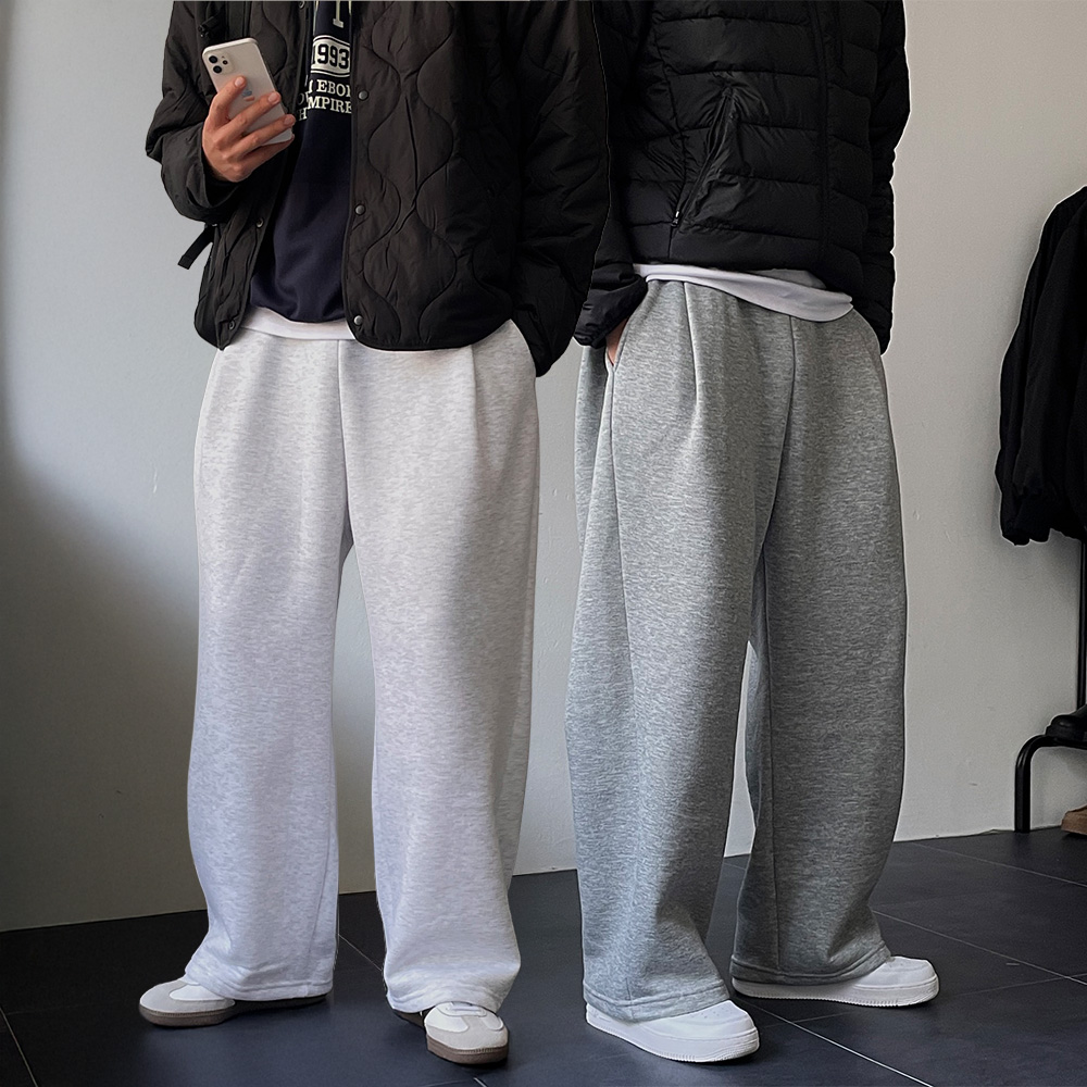 1+1 남성기모밴딩바지 스웻팬츠 남자와이드팬츠 - 상품 이미지