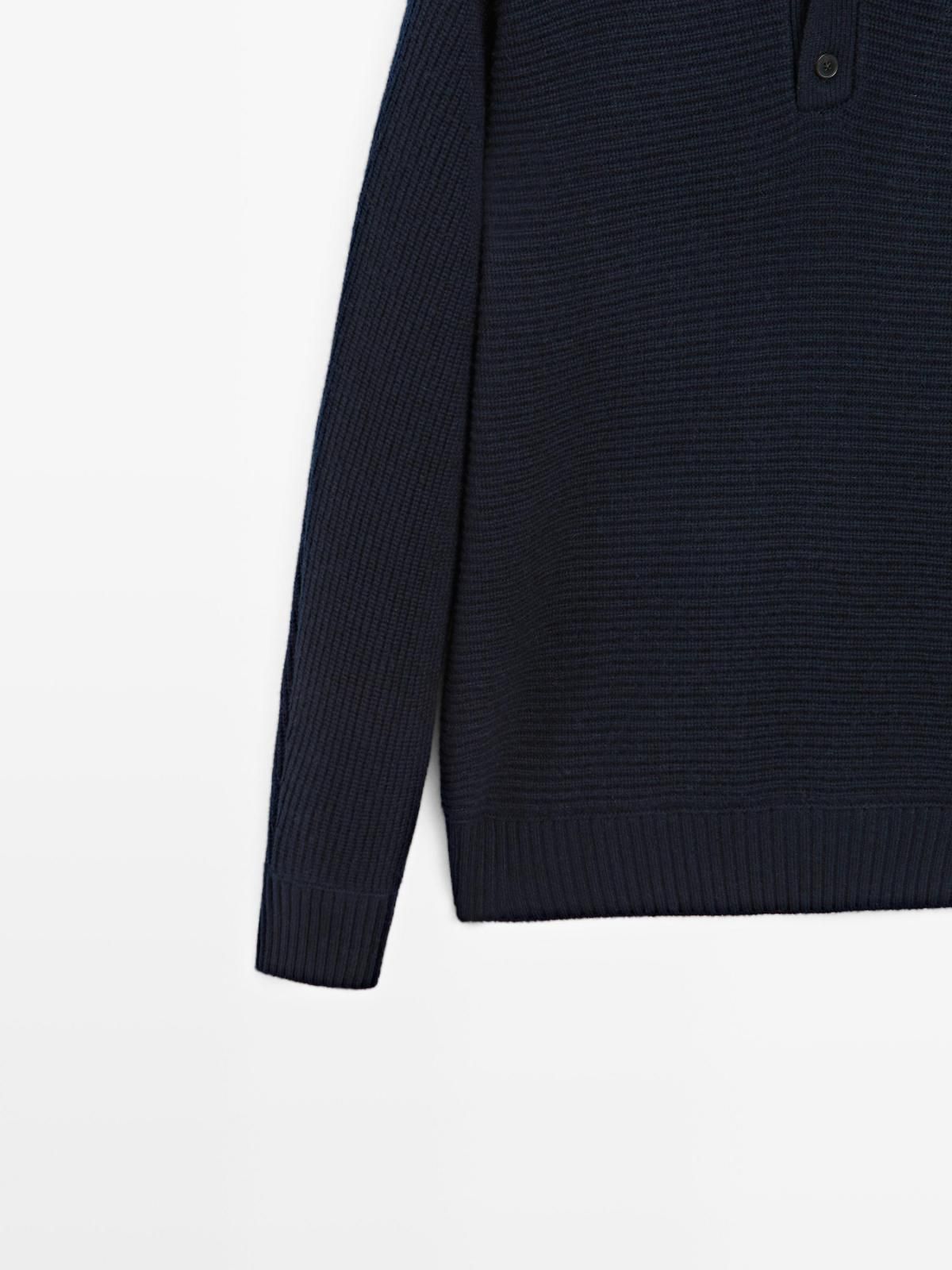 마시모두띠 프리미엄 울블렌드 폴로 니트 스웨터 0972/700 NAVY BLUE 이미지 8