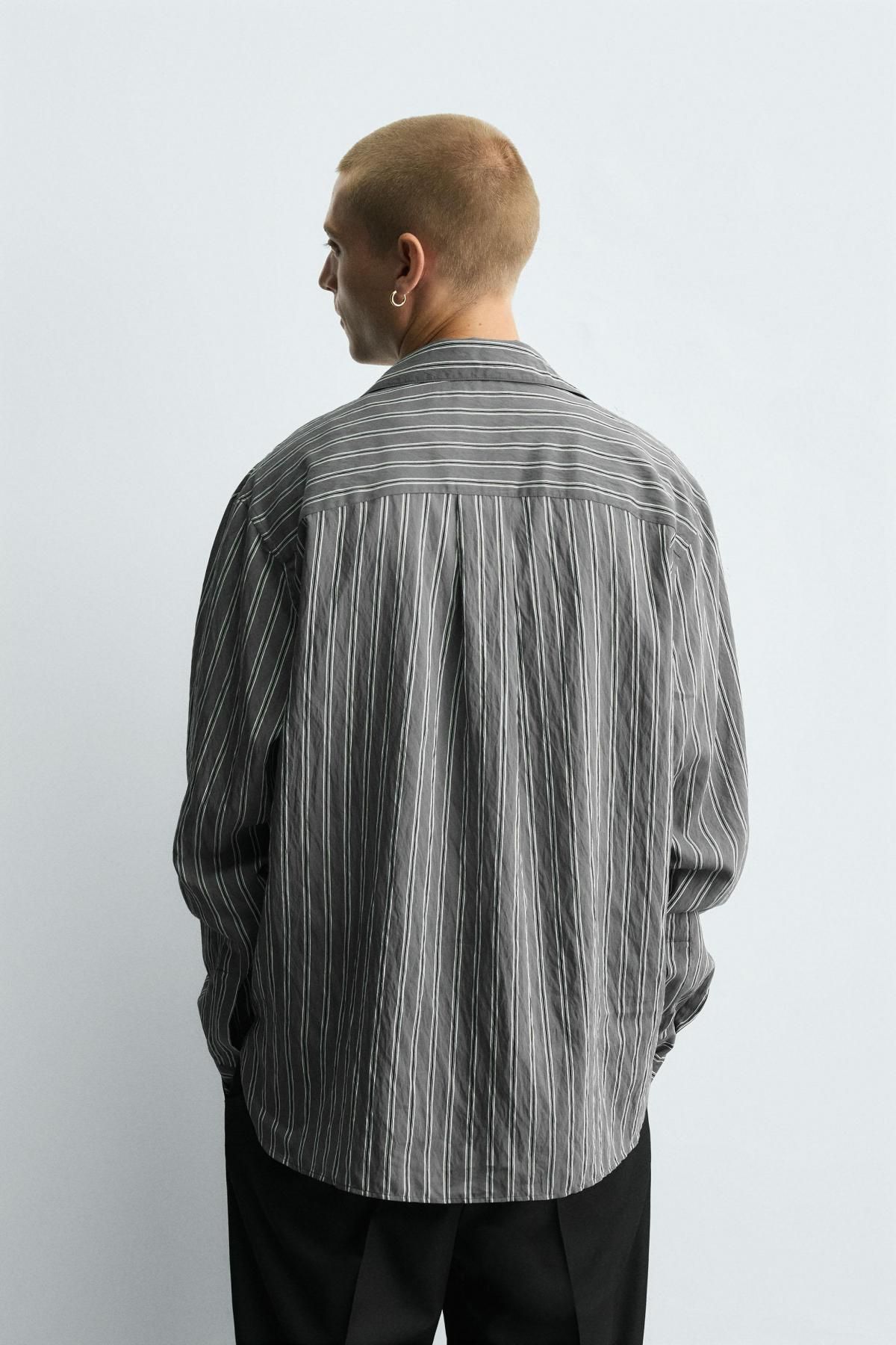 자라 스트라이프 크리즈드 롱슬리브 셔츠 5703/199 STRIPED - 상세 이미지 4