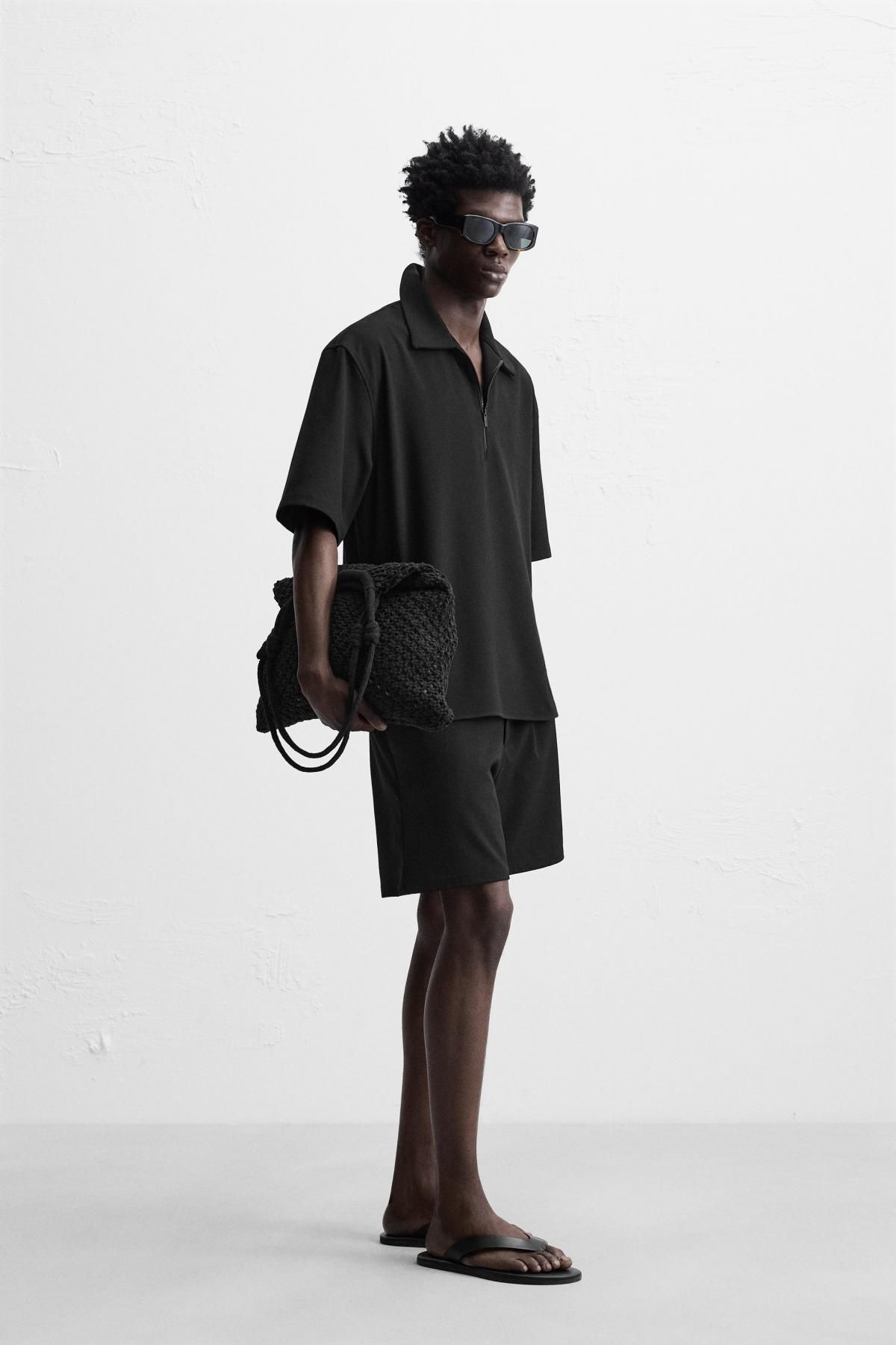 자라 컴포트 집업 폴로셔츠 6861/695 BLACK - 상세 이미지 5