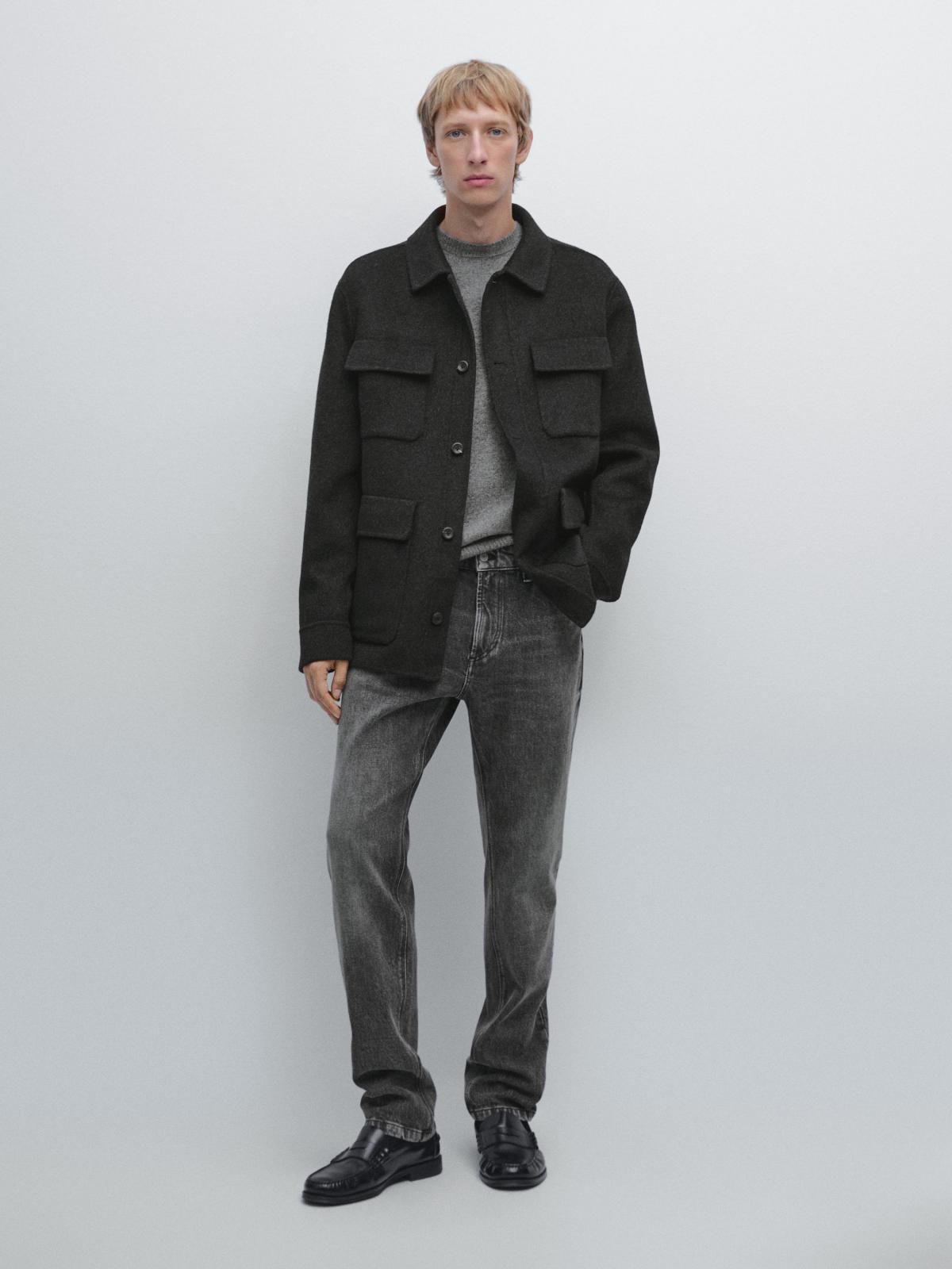 마시모두띠 테크니컬 울블렌드 플랩 포켓 재킷 2840/382 ANTHRACITE GREY - 상세 이미지 2