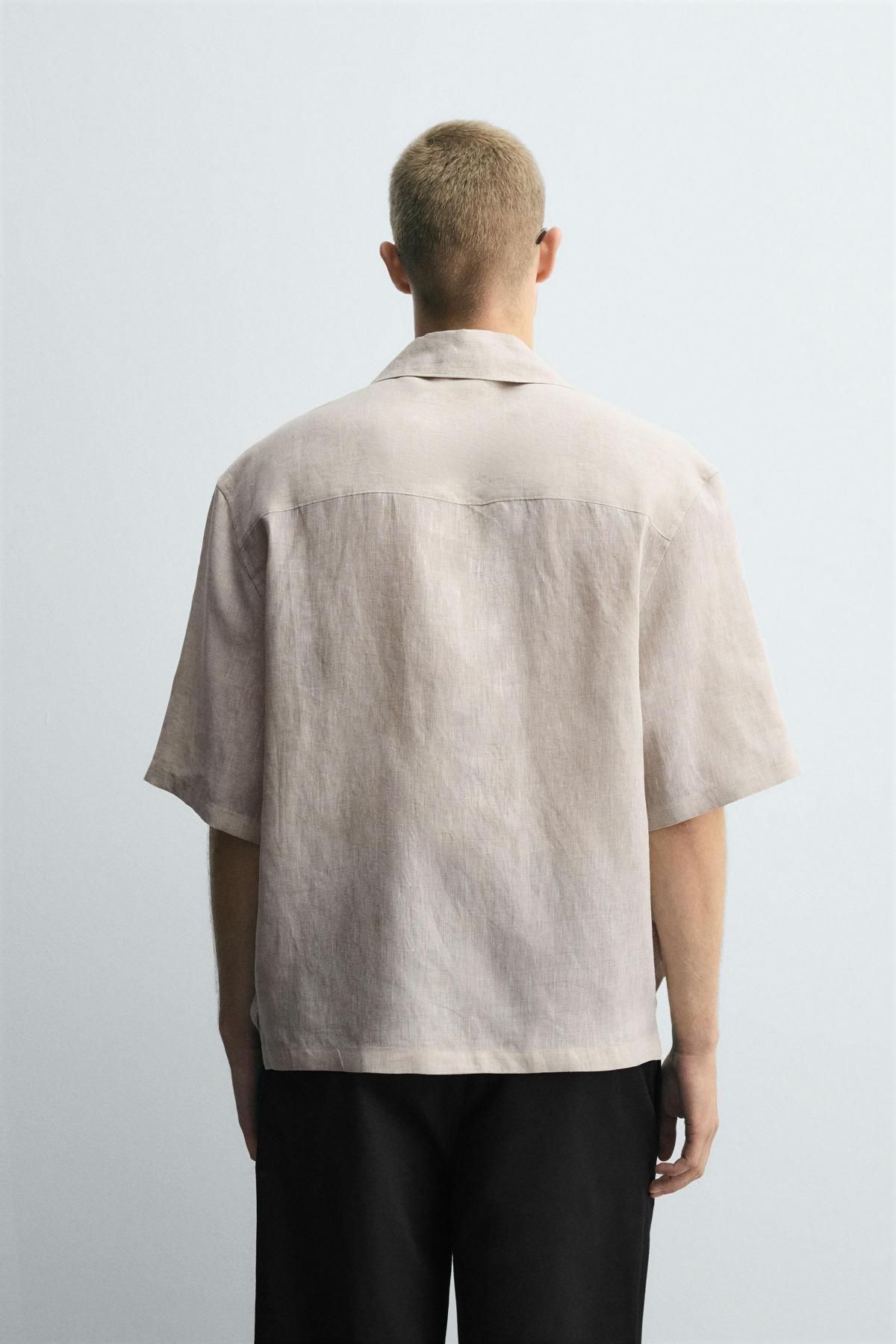 자라 리넨 칼라 반팔 기모노 셔츠 5996/010 LIGHT BEIGE - 상세 이미지 4