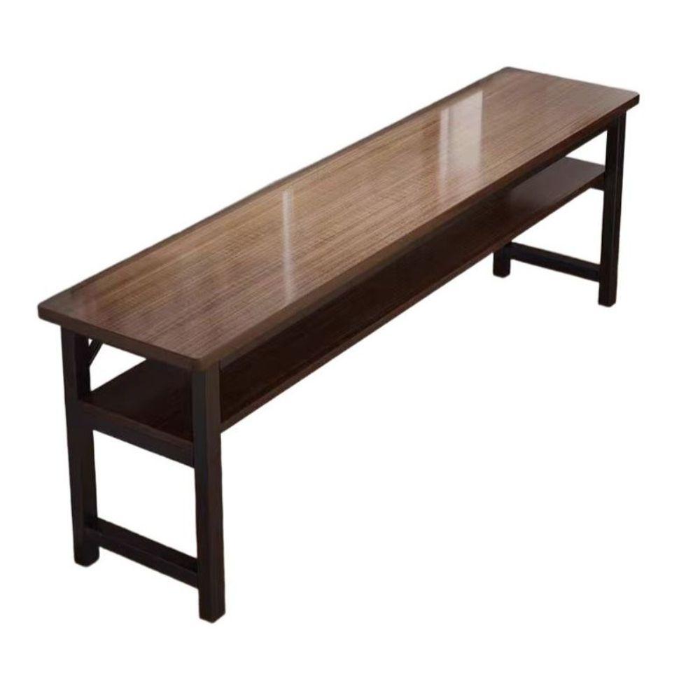 좁고 긴 테이블 탁자 베란다 폭좁은 창가 카페 원목 긴테이블 브라운 2단 100cm - 상품 이미지